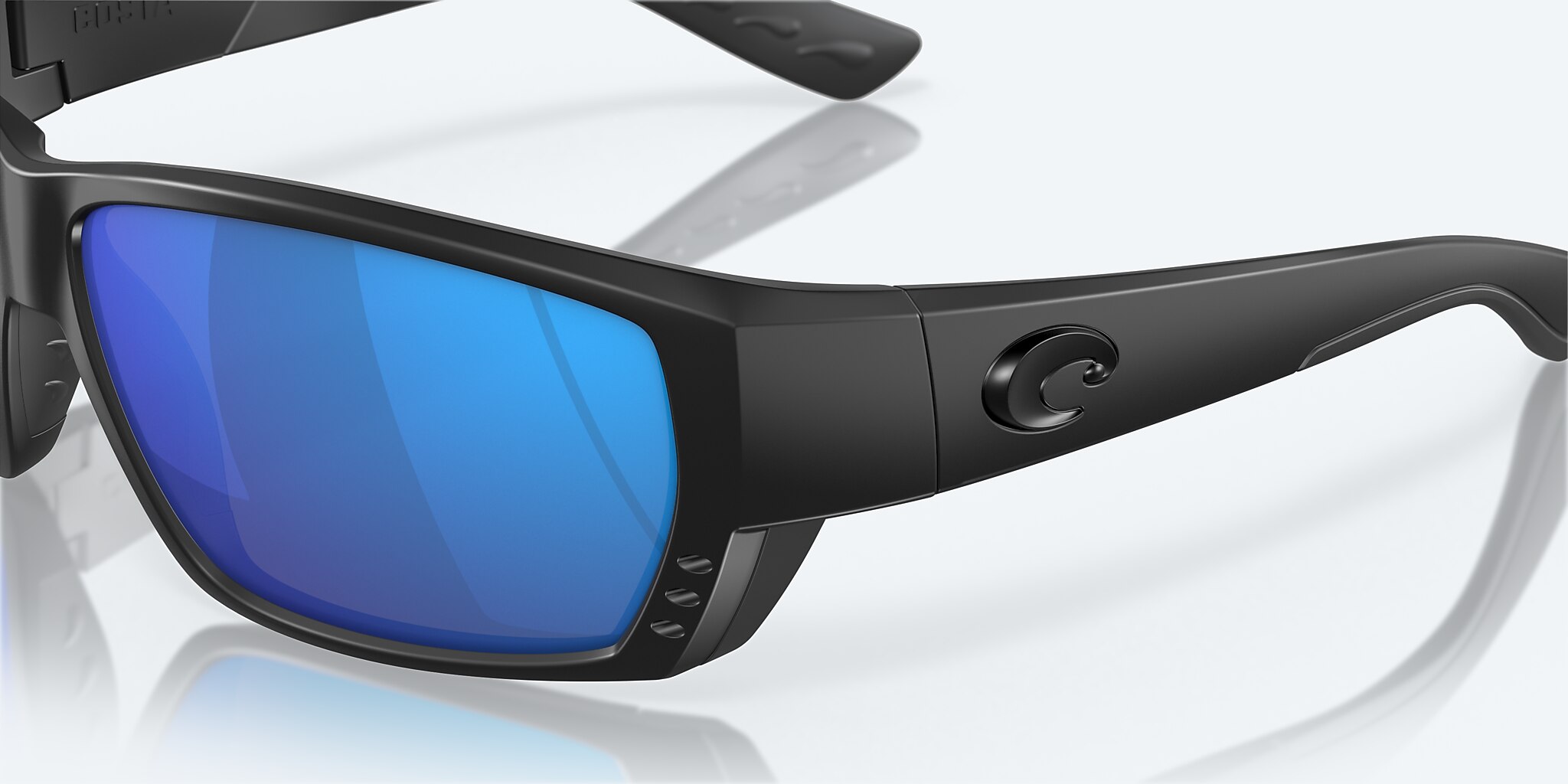 Sunglasses Costa Tuna Alley XL (62-11) with Blue Mirror lens and Blackout frame Image 6 of 7