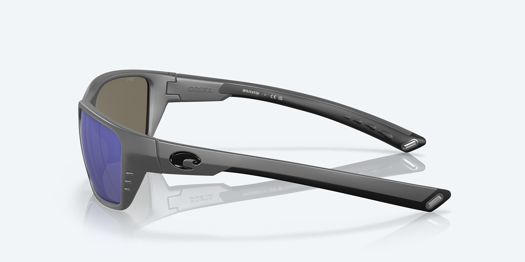 Lunettes de soleil Costa Whitetip M (58-18) avec Effet miroir Bleu verre et Gris mat monture Image 3 de 7