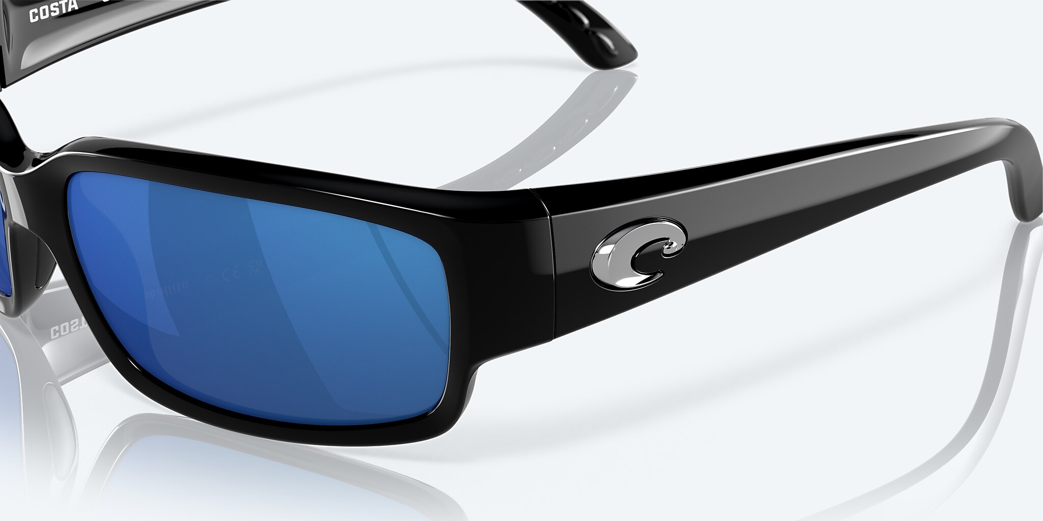 Sunglasses Costa Caballito M (59-15) with Blue Mirror lens and Shiny Black frame Image 6 of 7