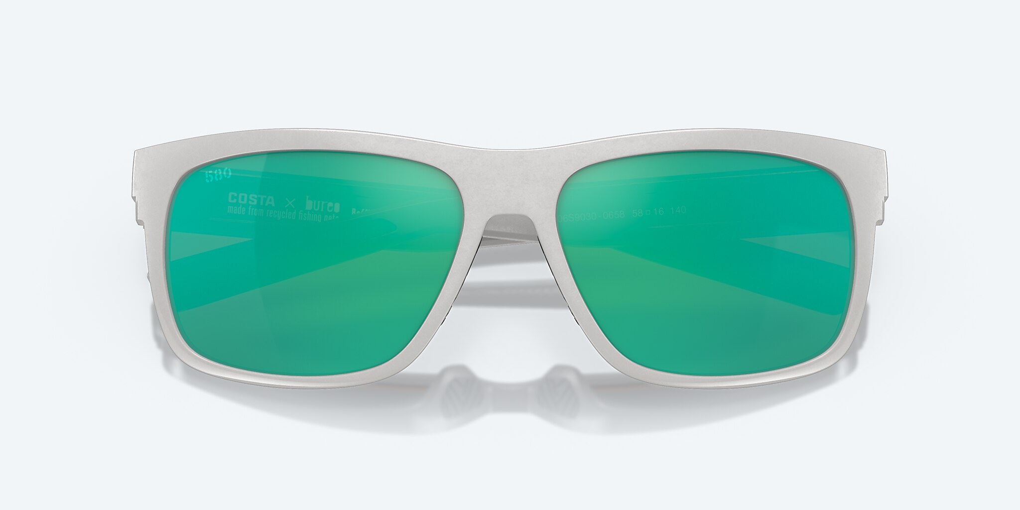 Sunglasses Costa Baffin L (58-16) with Green Mirror lens and Light Gray frame Image 5 of 7