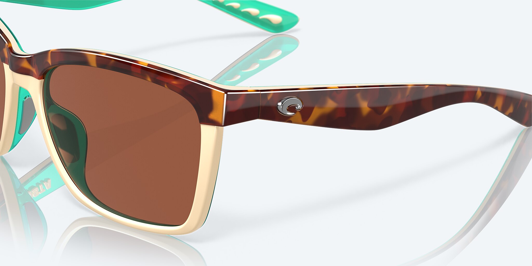 Sunglasses Costa Anaa S (55-16) with Copper lens and Shiny Retro Tort/Cream/Mint frame Image 6 of 7
