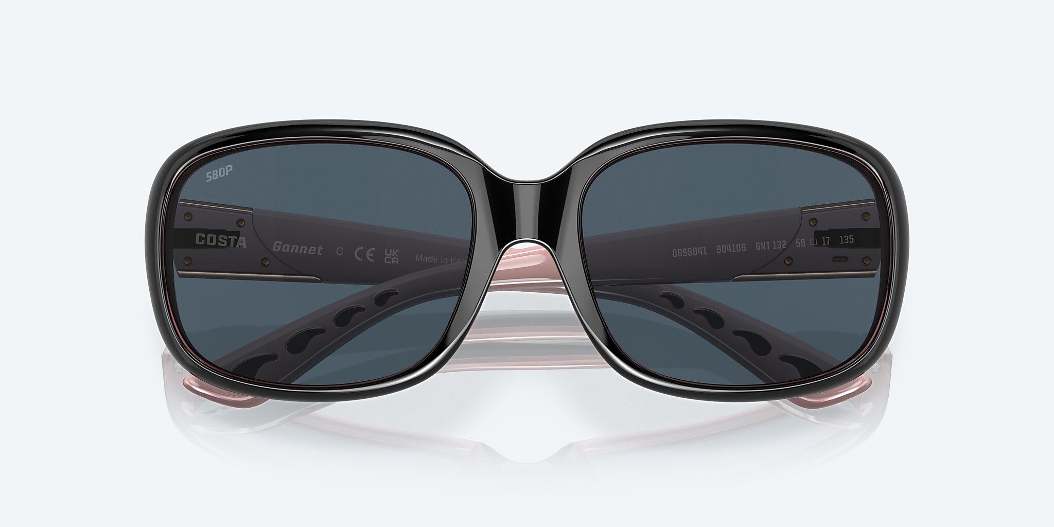 Sunglasses Costa Gannet M (58-17) with Gray lens and Shiny Black/Hibiscus frame Image 5 of 7