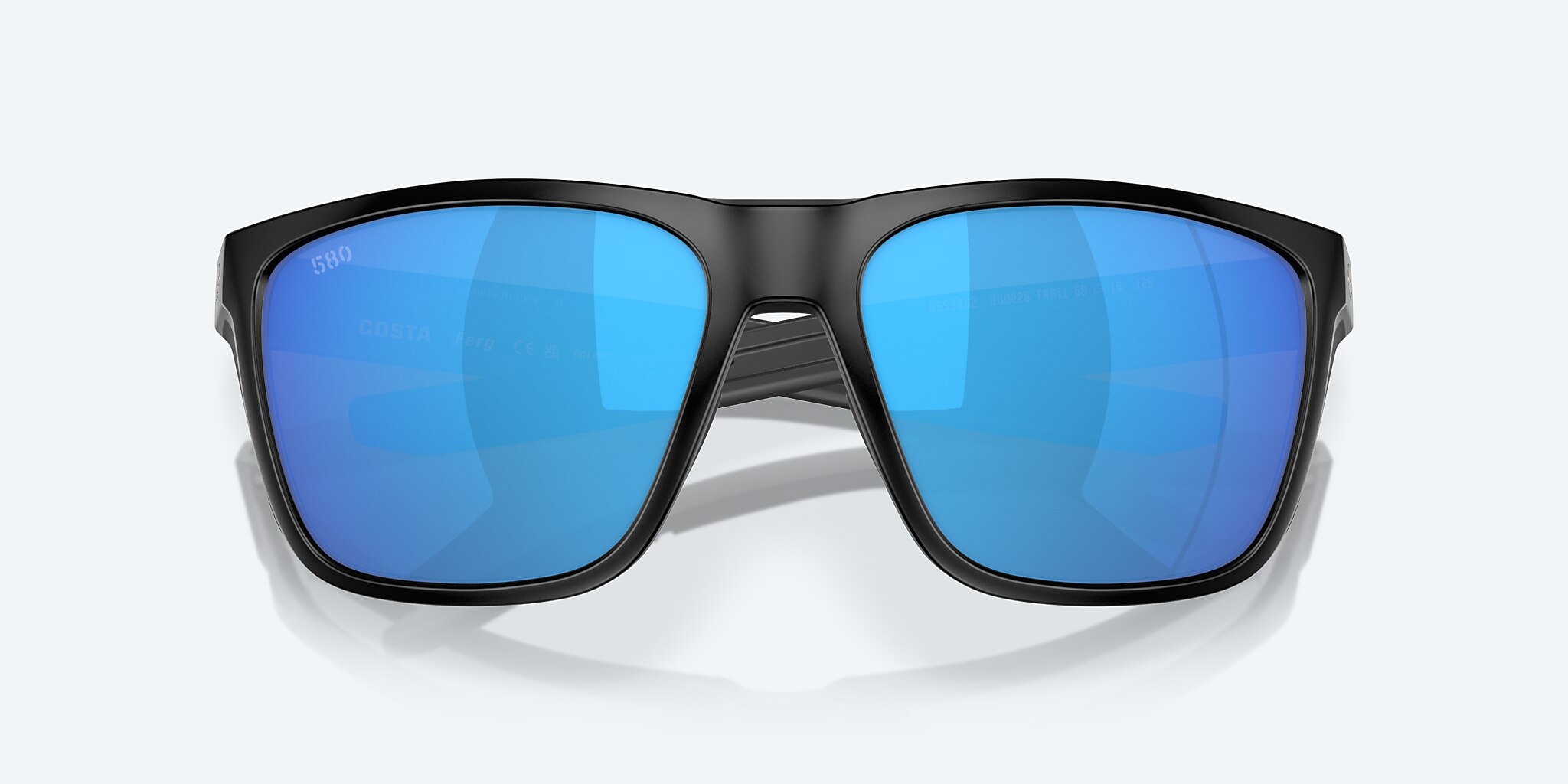 Sunglasses Costa Ferg L (59-16) with Blue Mirror lens and Matte Black frame Image 5 of 7