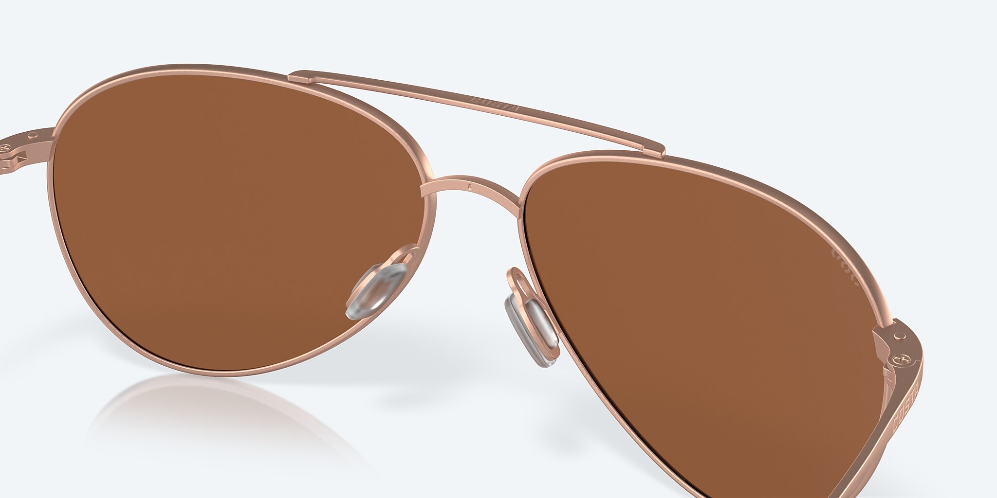 Lunettes de soleil Costa Piper L (58-14) avec Cuivre argenté verre et Or rose satiné monture Image 7 de 7