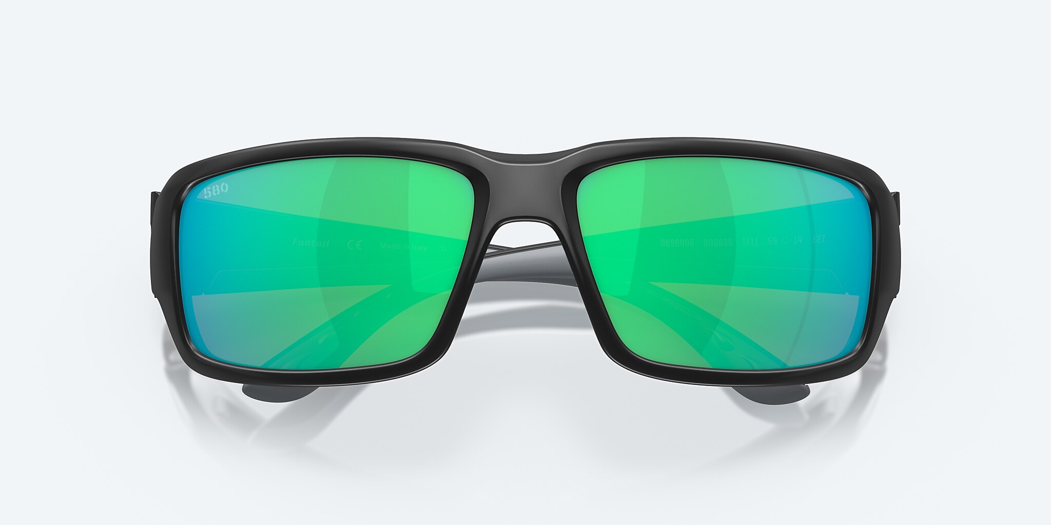 Sunglasses Costa Fantail M (59-14) with Green Mirror lens and Matte Black frame Image 5 of 7