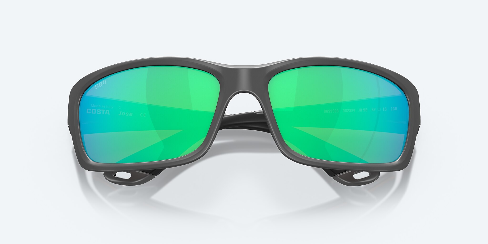 Sunglasses Costa Jose L (62-16) with Green Mirror lens and Matte Gray frame Image 5 of 8
