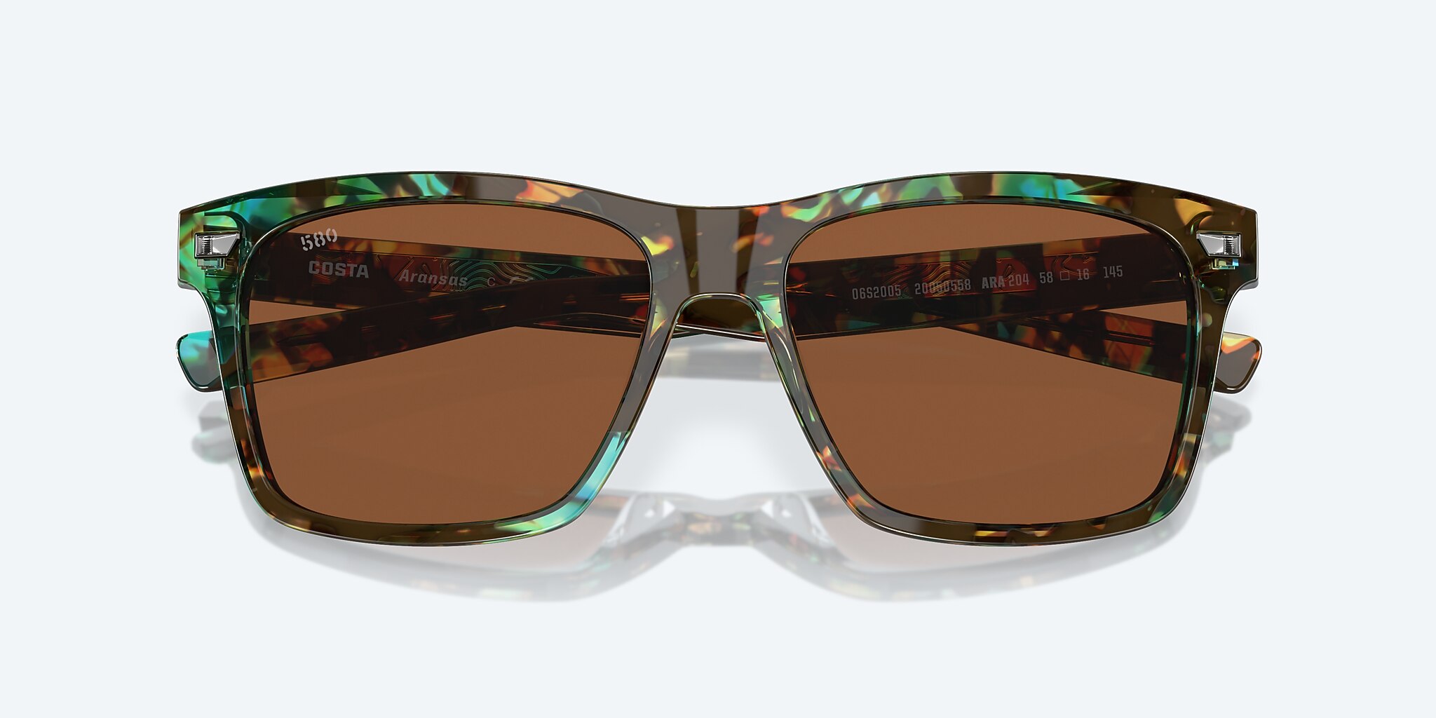 Lunettes de soleil Costa Aransas L (58-16) avec Cuivre verre et Écaille de tortue océan brillant monture Image 5 de 7