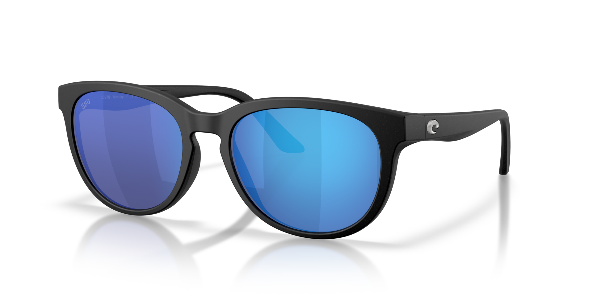 Costa Del Mar Lifestyle Mooring Men's Netplus Black Frame Blue Mirror 580G Polarized Lens Sunglasses 06S9140-91400255