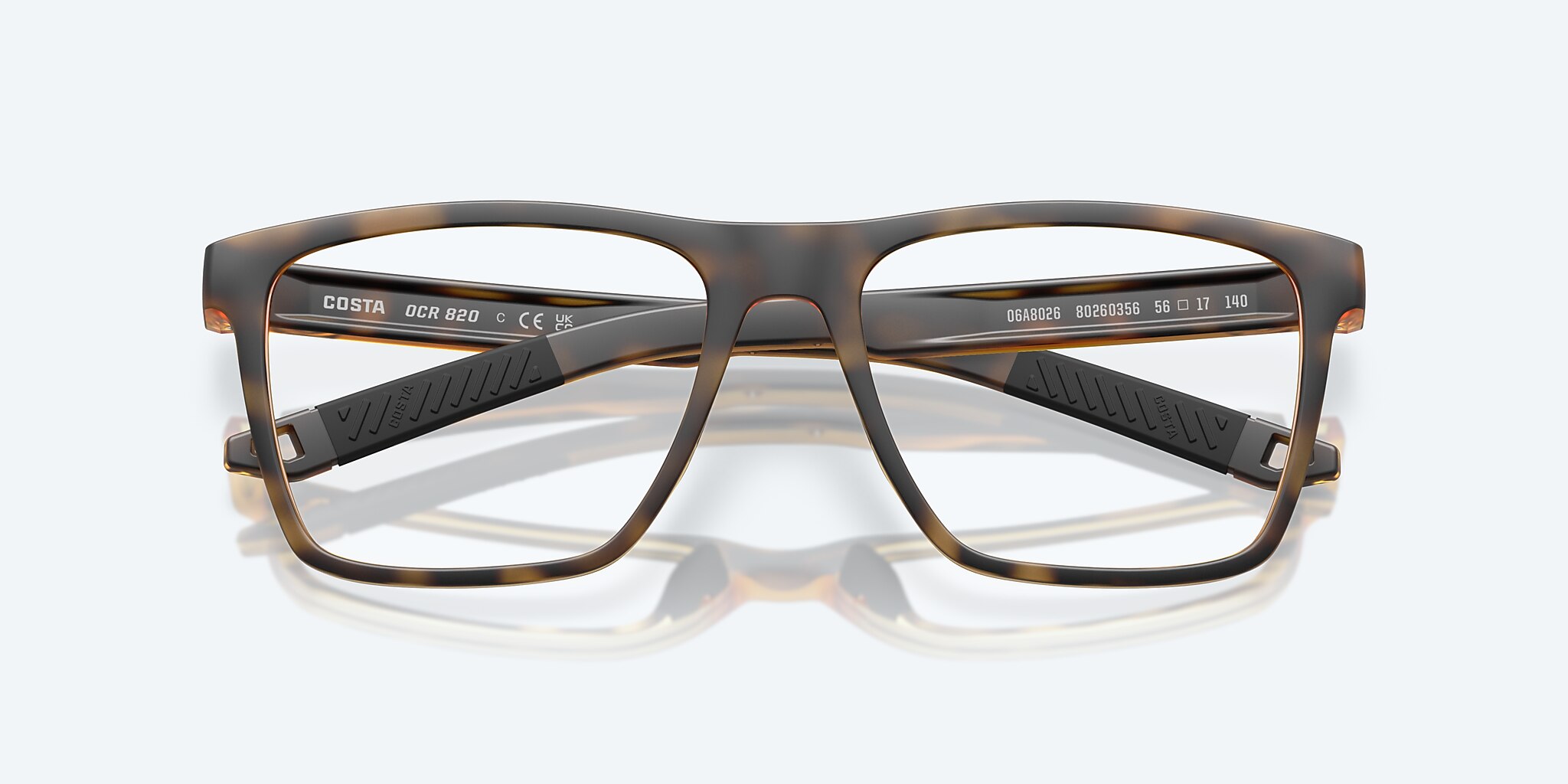 Eyeglasses Costa Ocean Ridge 820 XL (56-17) with Demo Lens lens and Matte Tortoise frame Image 5 of 7