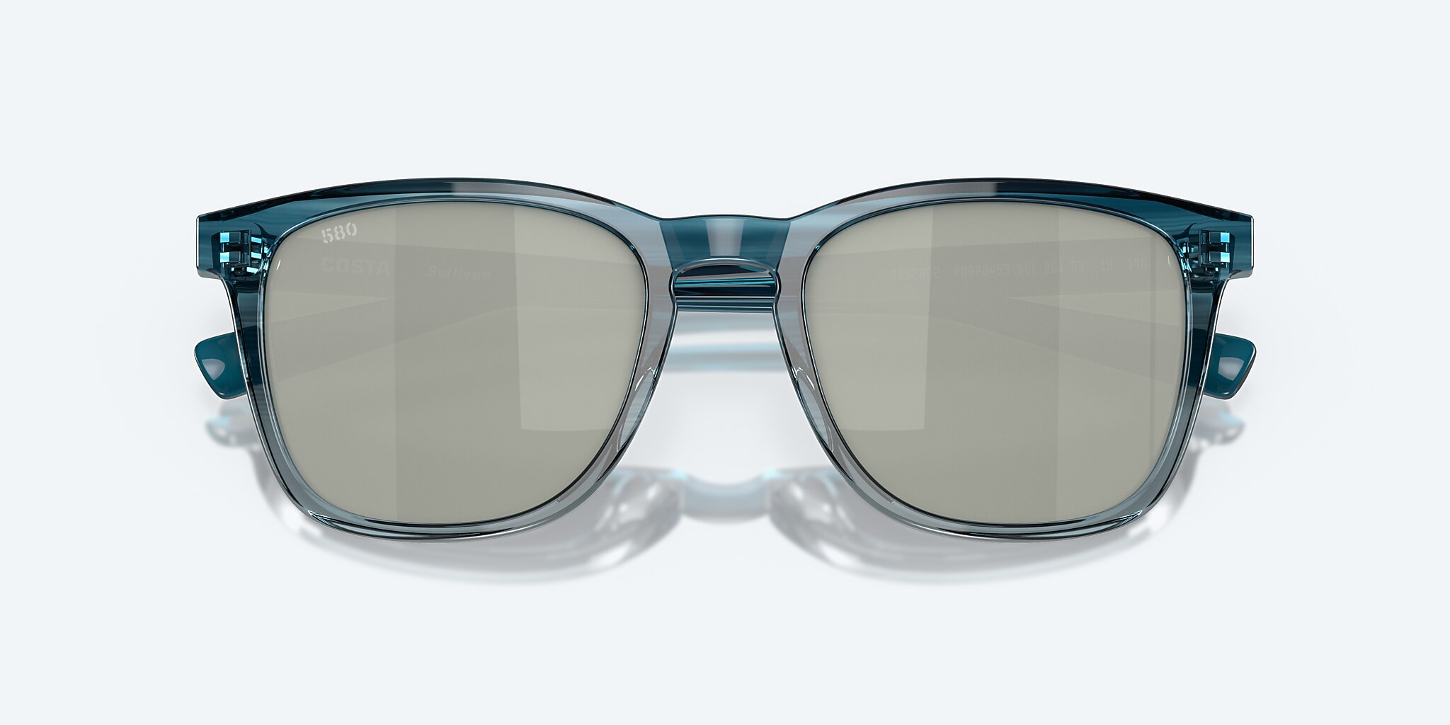 Sunglasses Costa Sullivan M (53-19) with Gray Silver Mirror lens and Shiny Deep Teal Fade frame Image 5 of 8
