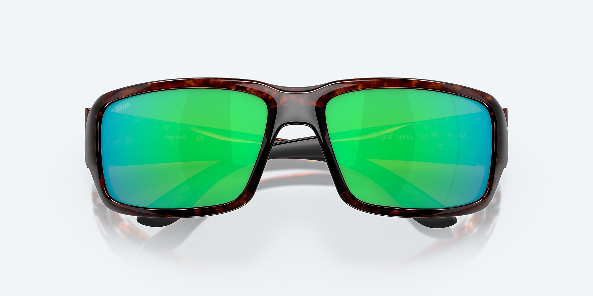 Sunglasses Costa Fantail M (59-14) with Green Mirror lens and Tortoise frame Image 5 of 7
