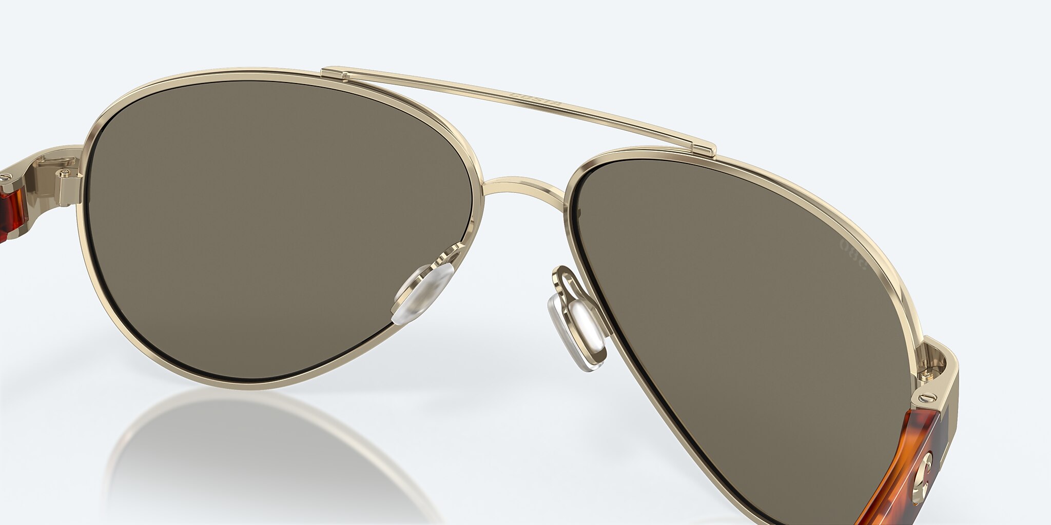 Lunettes de soleil Costa Loreto M (56-14) avec Effet miroir Bleu verre et Or rose monture Image 7 de 8