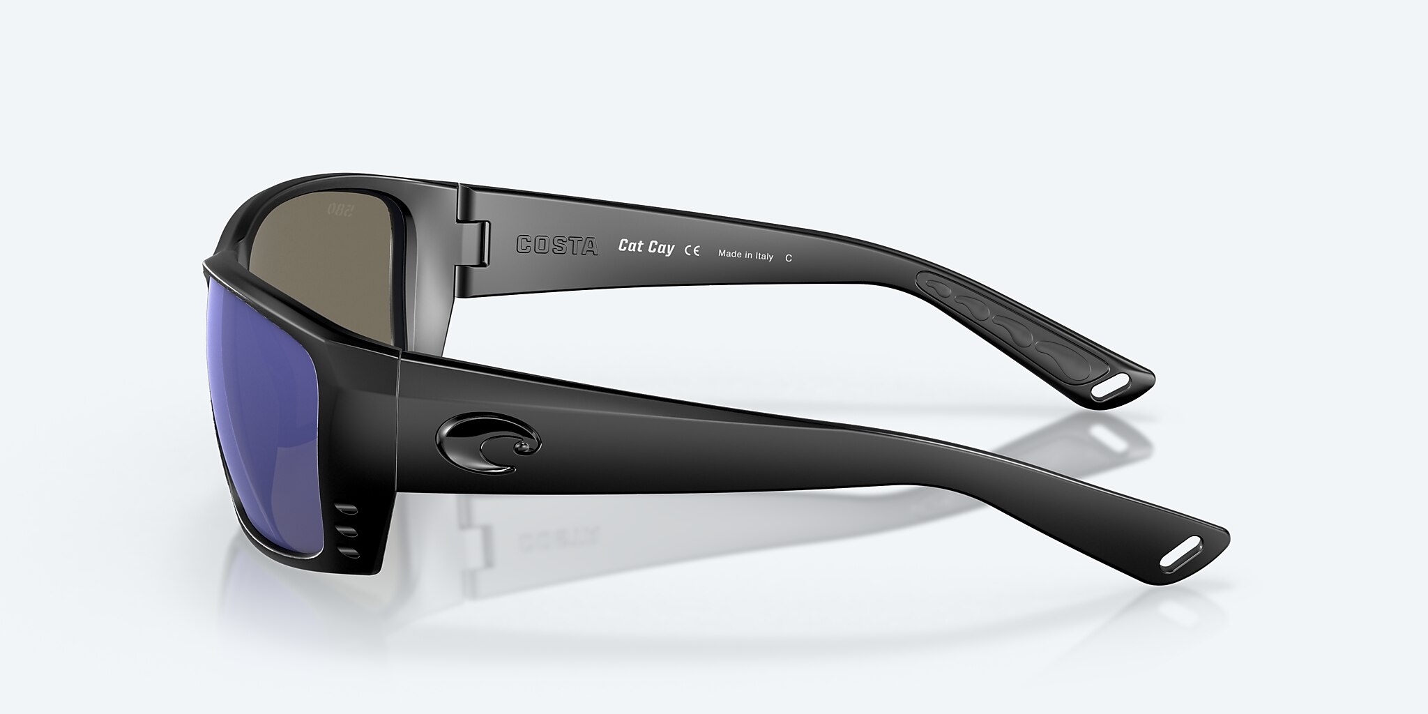 Sunglasses Costa Cat Cay M (61-10) with Blue Mirror lens and Blackout frame Image 3 of 7