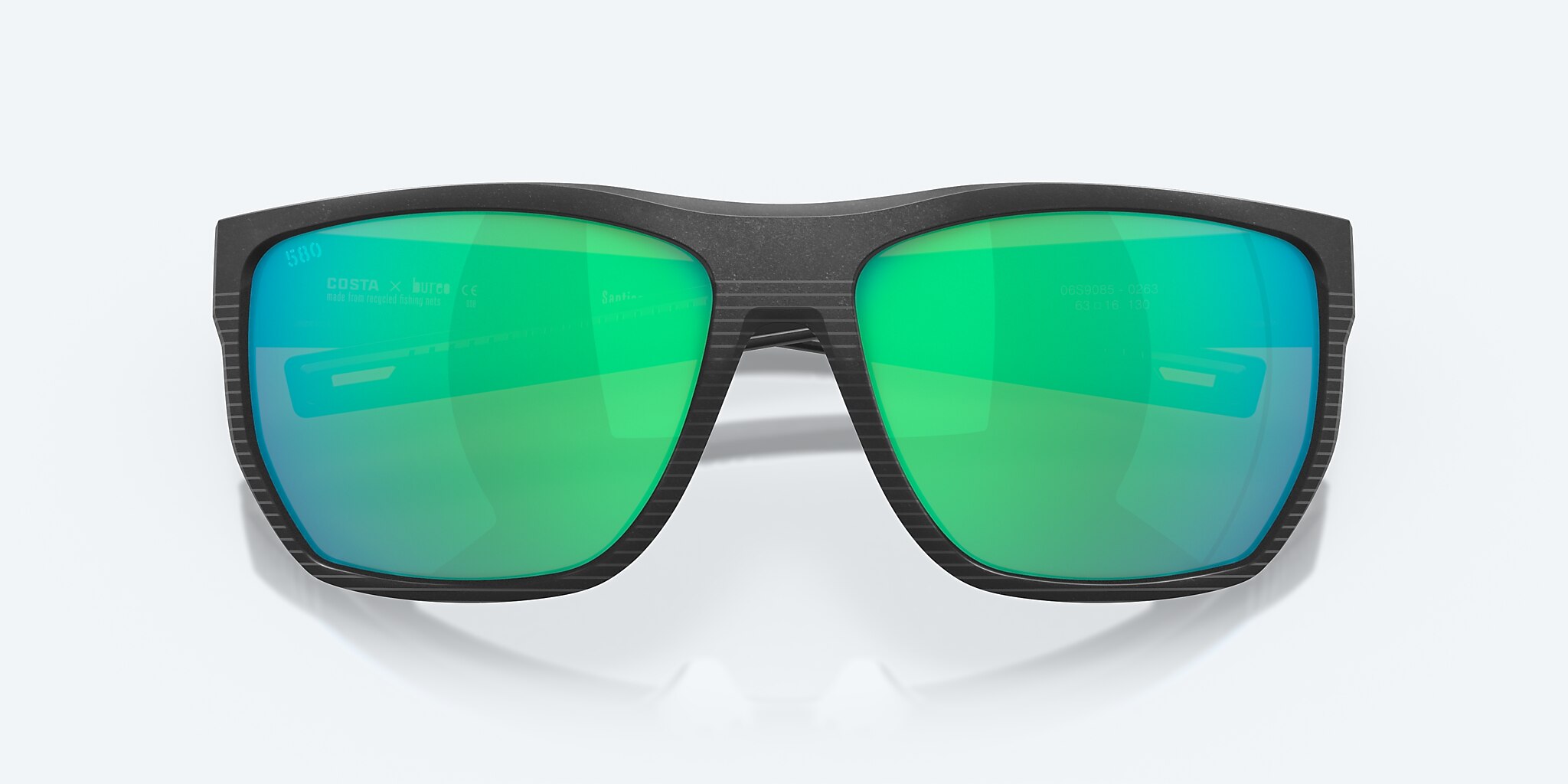 Sunglasses Costa Santiago L (63-16) with Green Mirror lens and Net Black frame Image 5 of 7