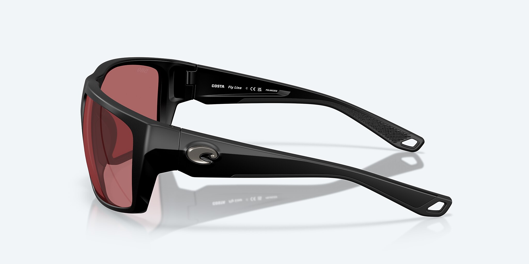 Sunglasses Costa Fly Line L (64-13) with Rose lens and Matte Black frame Image 3 of 8