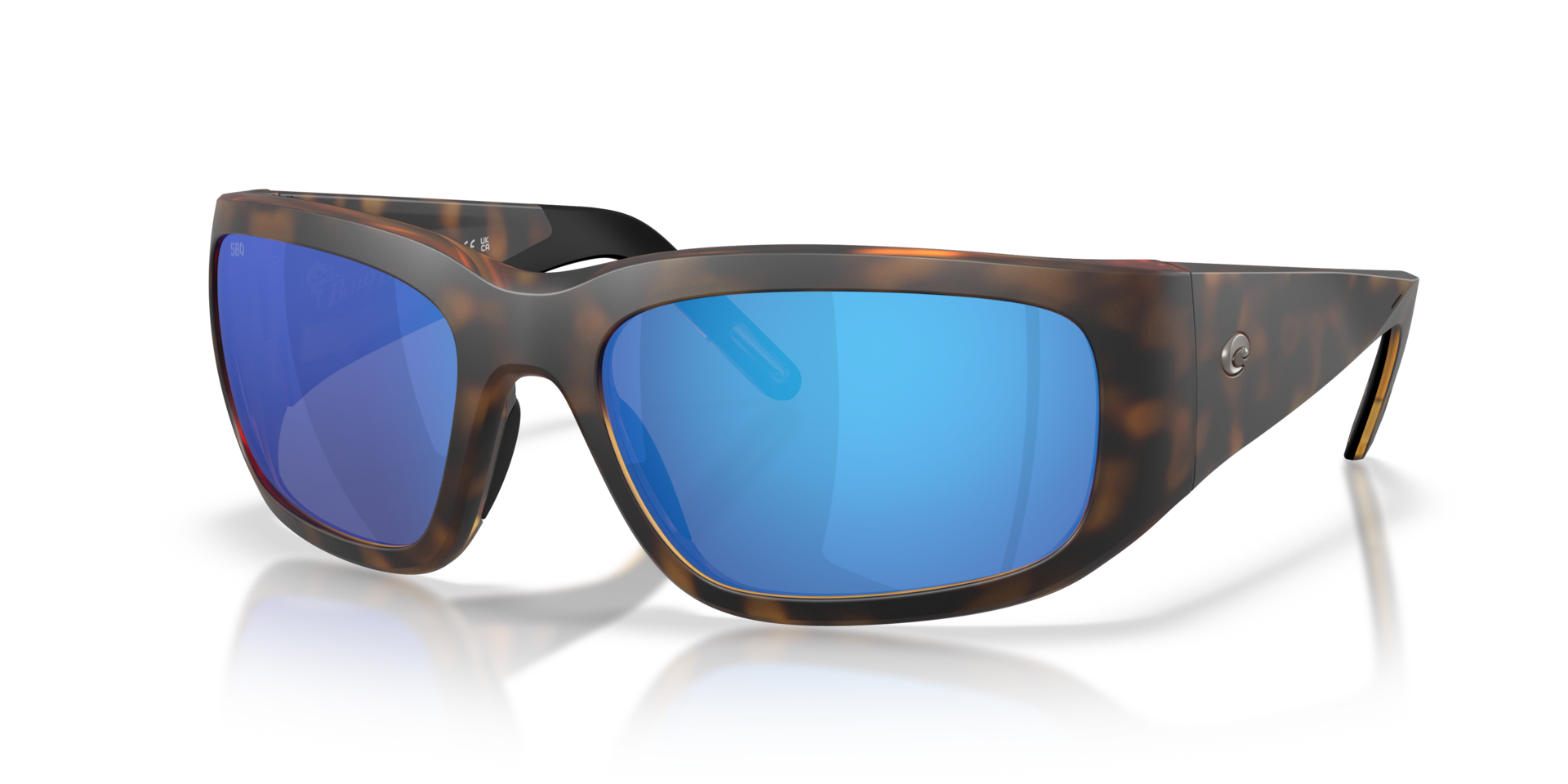 Costa Del Mar Performance Bulley Bait Men's Matte Tortoise XXL Frame Blue Mirror 580G Polarized Lens Sunglasses 06S9139-91390564