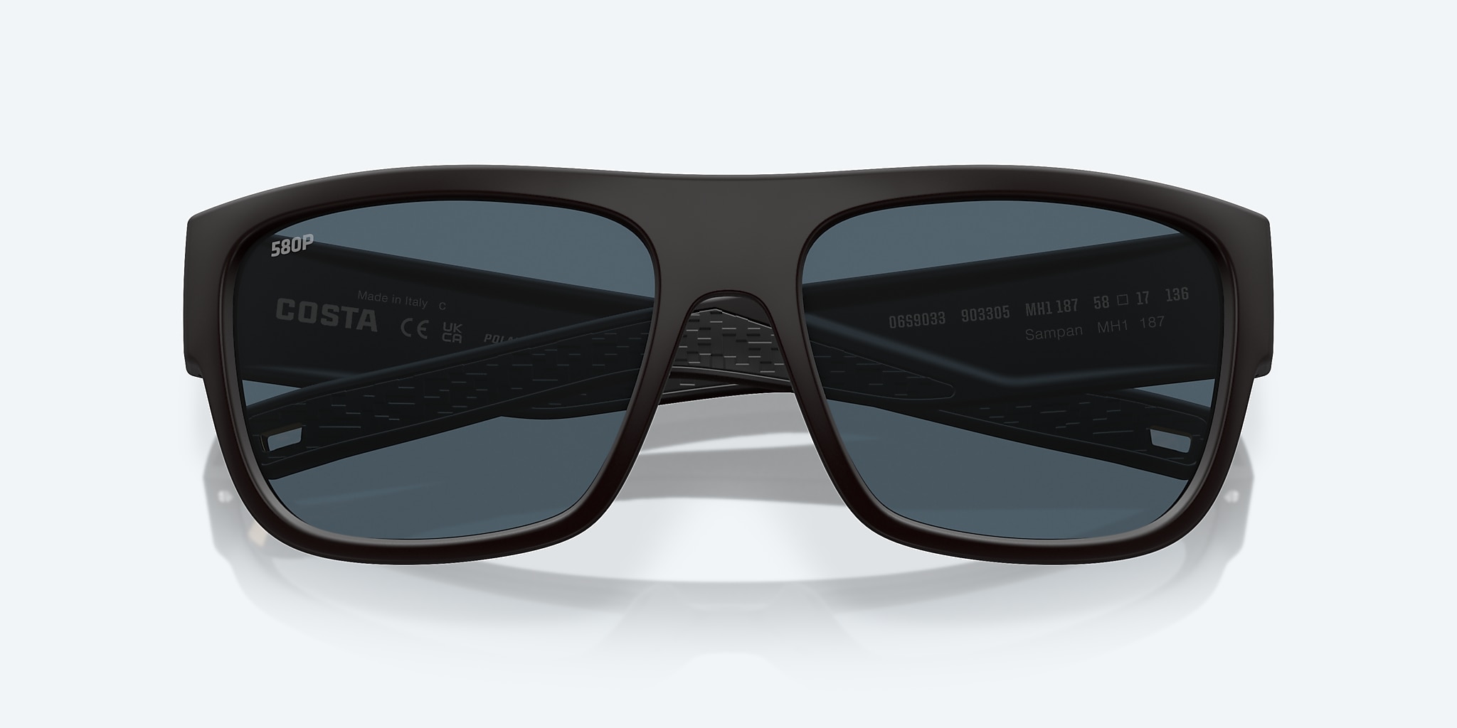 Sunglasses Costa Sampan XL (58-17) with Gray lens and Matte Black Ultra frame Image 5 of 7