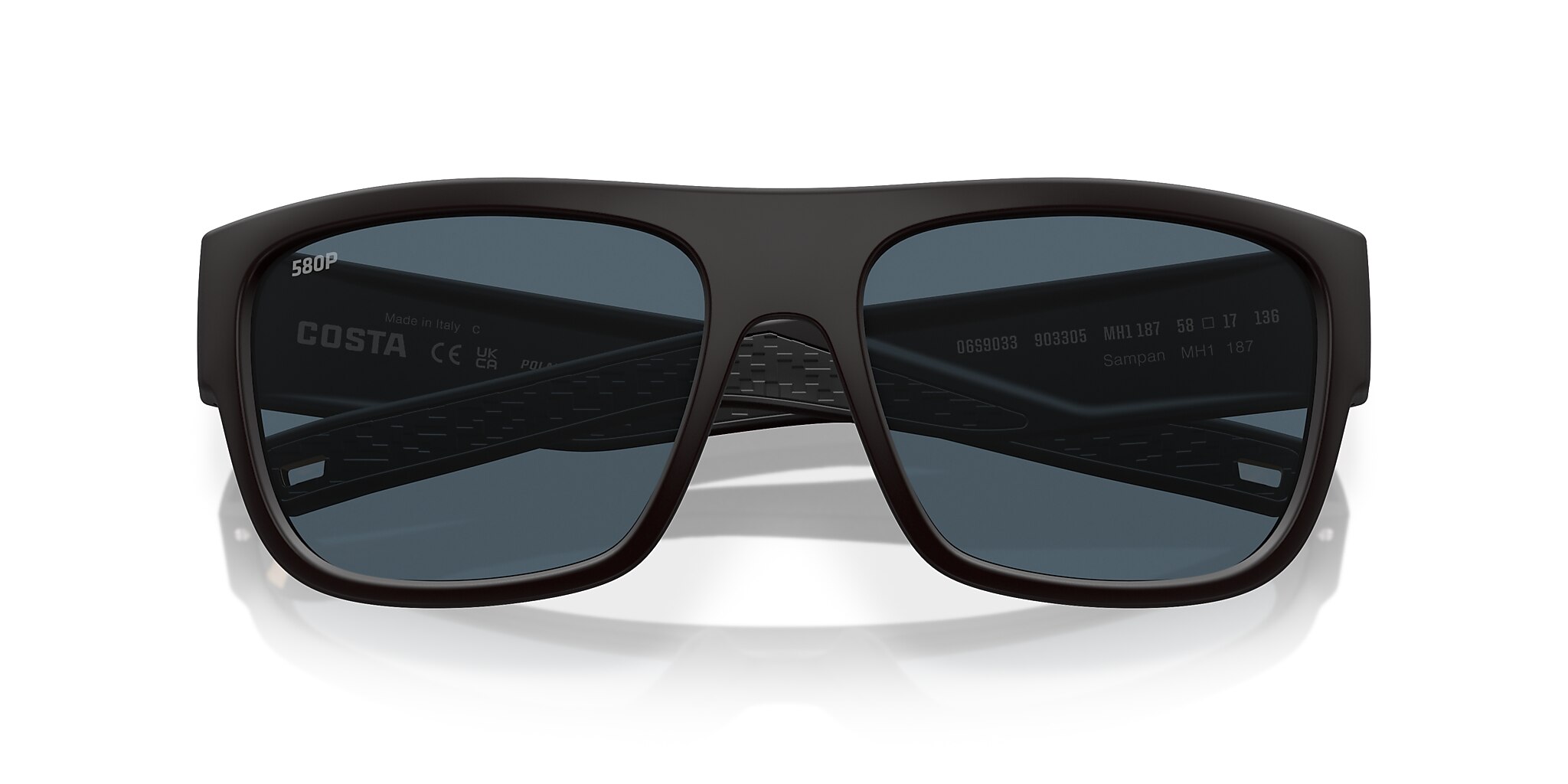 Costa Sampan XL (58-17) with Gray lenses and Matte Black Ultra