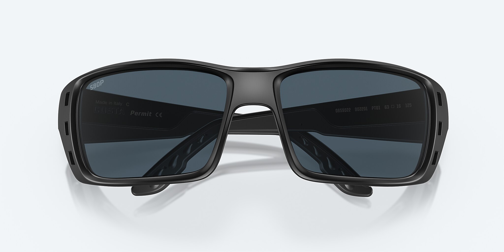 Sunglasses Costa Permit XL (63-16) with Gray lens and Blackout frame Image 5 of 7