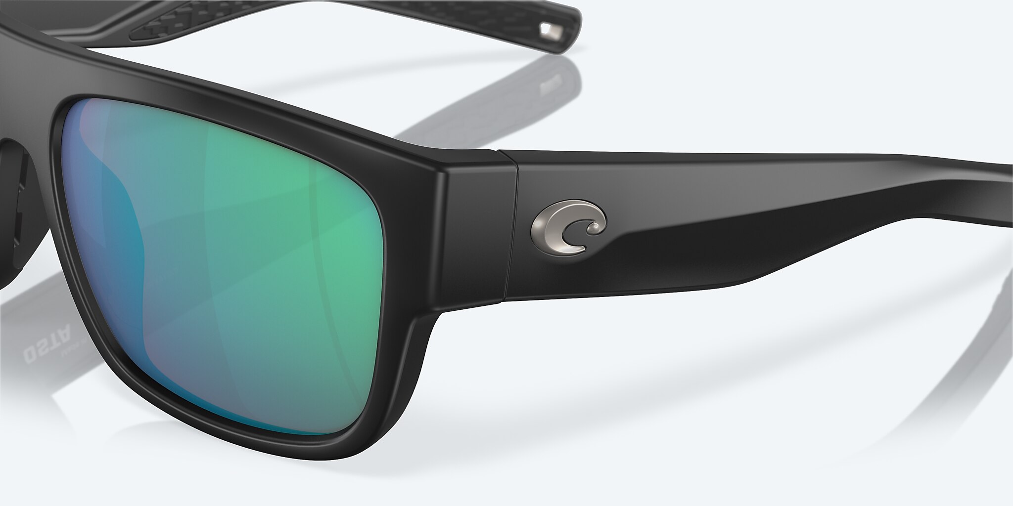 Lunettes de soleil Costa Sampan XL (58-17) avec Effet miroir Vert verre et Noir mat monture Image 6 de 7
