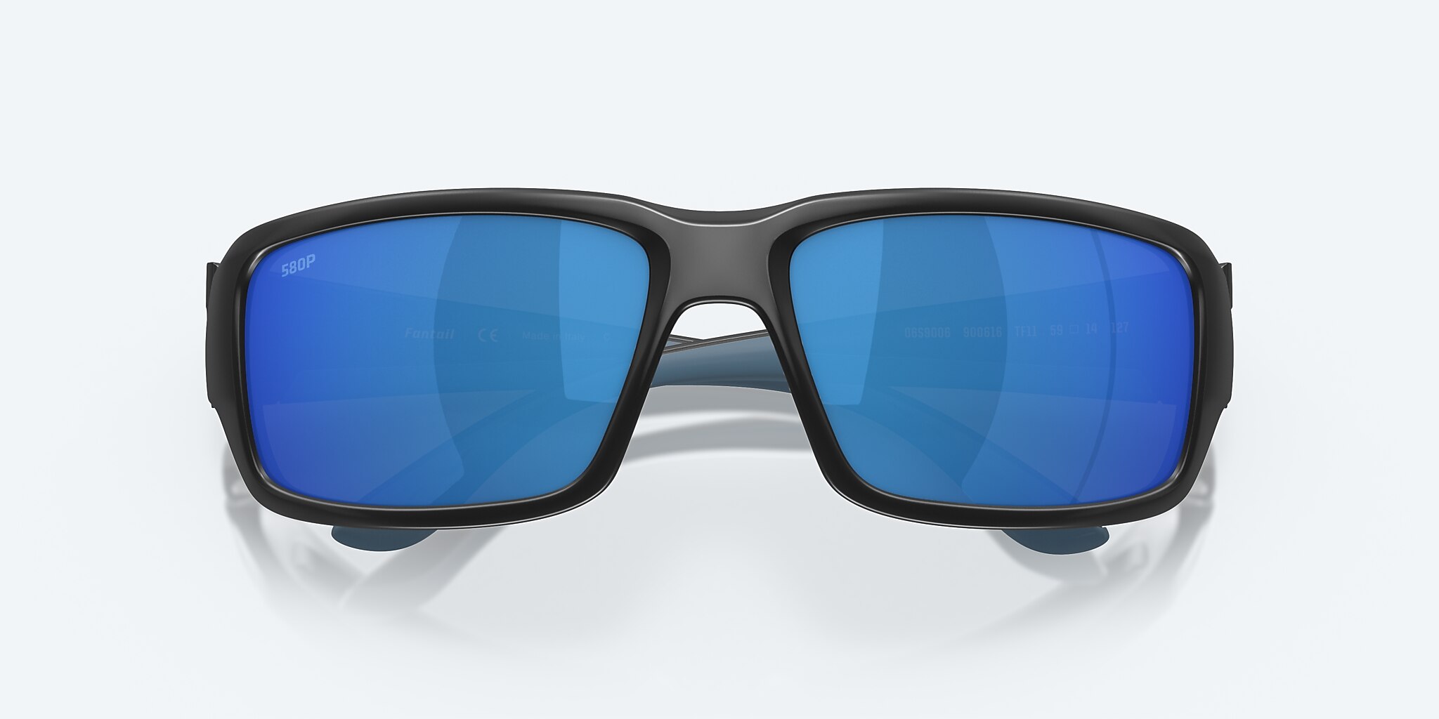 Sunglasses Costa Fantail M (59-14) with Blue Mirror lens and Matte Black frame Image 5 of 7