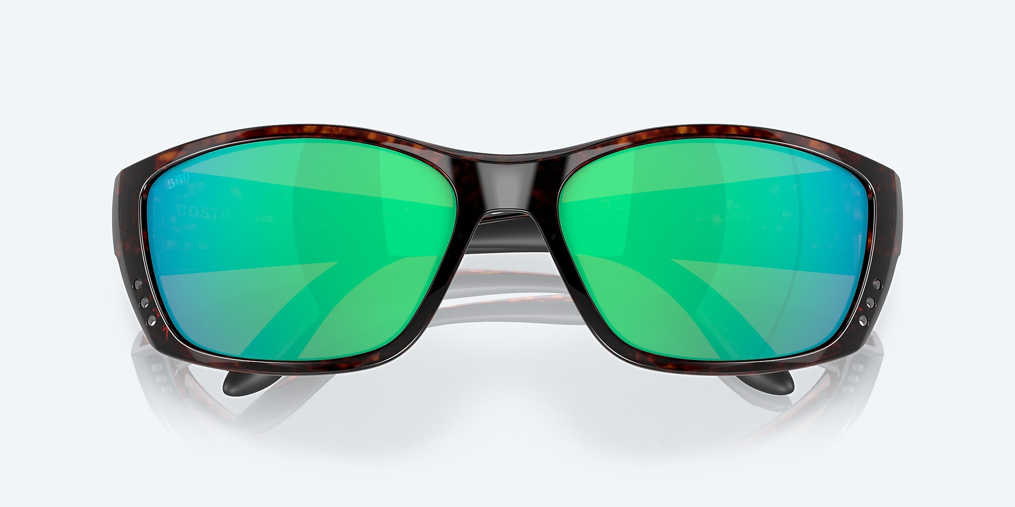 Sunglasses Costa Fisch XL (64-17) with Green Mirror lens and Tortoise frame Image 5 of 7