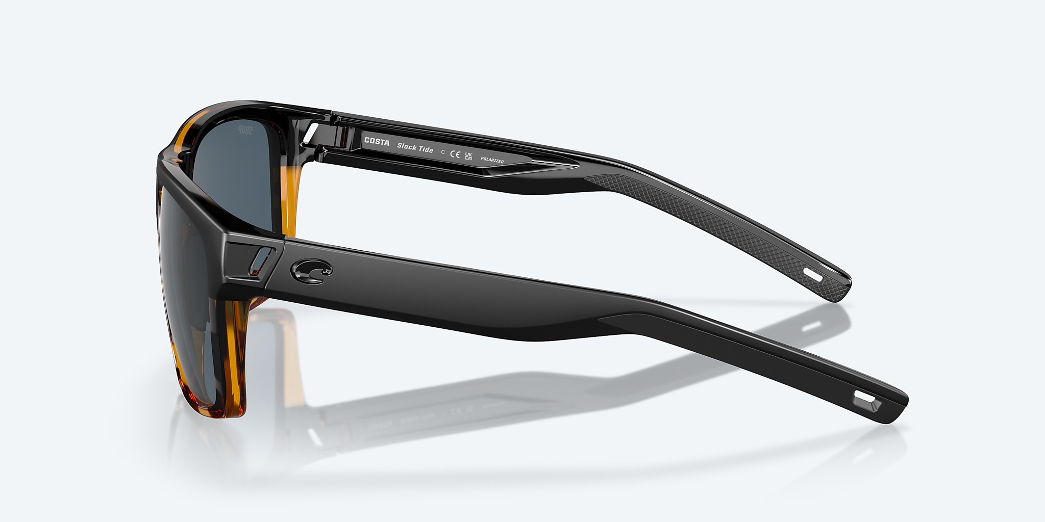 Sunglasses Costa Slack Tide XL (60-15) with Gray lens and Black/Shiny Tortoise frame Image 3 of 7