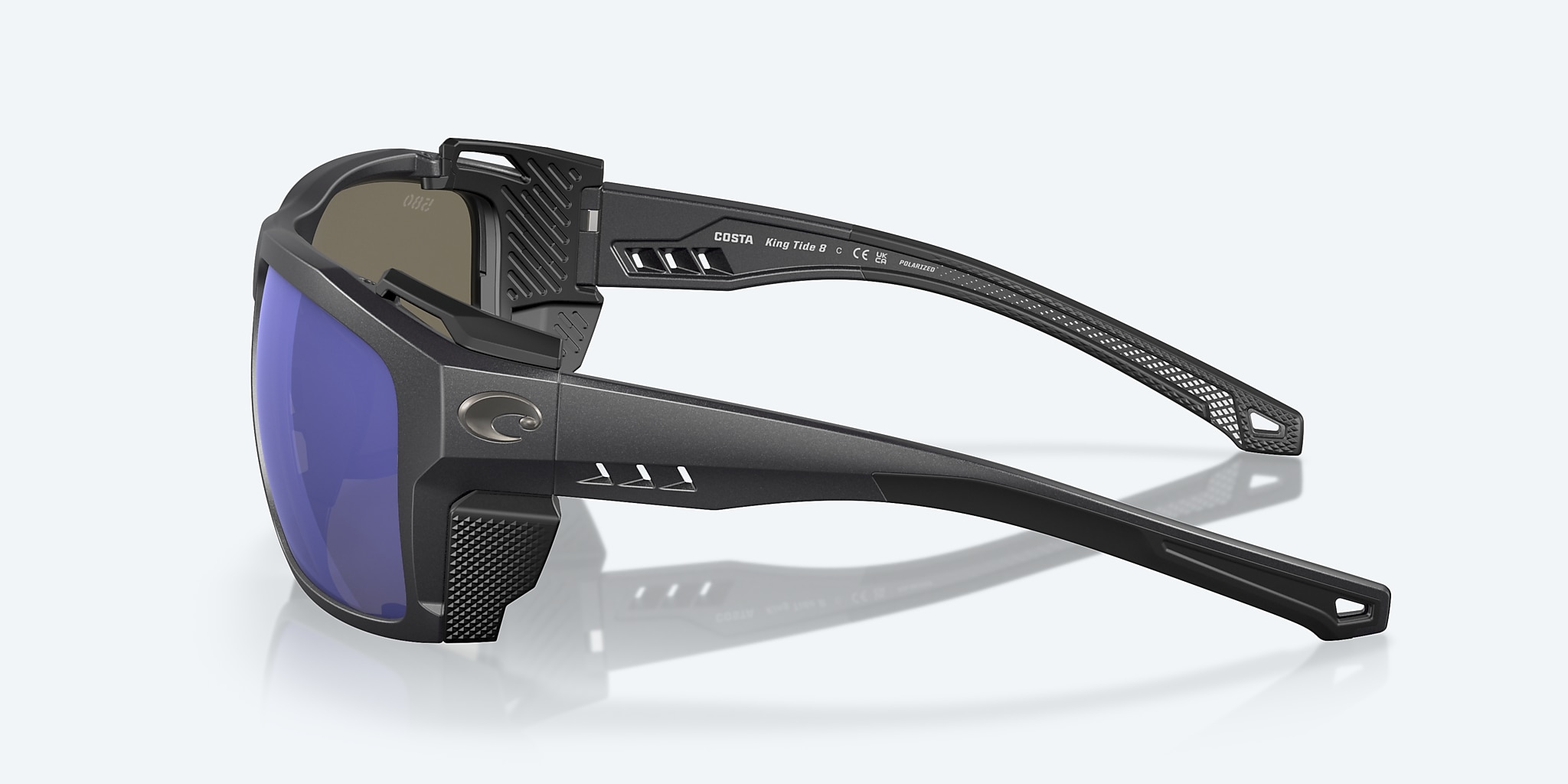 Sunglasses Costa King Tide 8 L (60-18) with Blue Mirror lens and Black Pearl frame Image 4 of 8