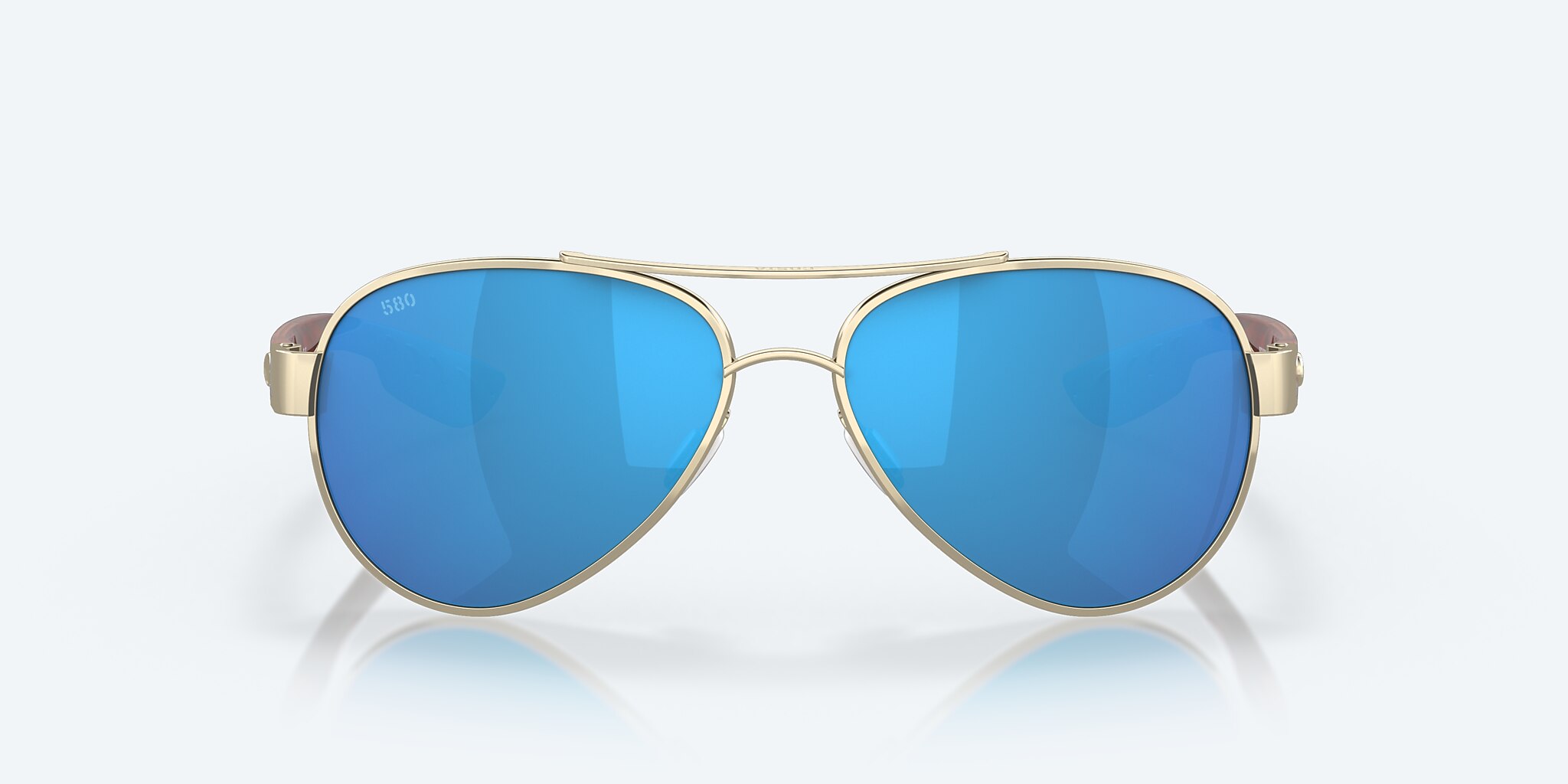 Lunettes de soleil Costa Loreto M (56-14) avec Effet miroir Bleu verre et Or rose monture Image 2 de 8