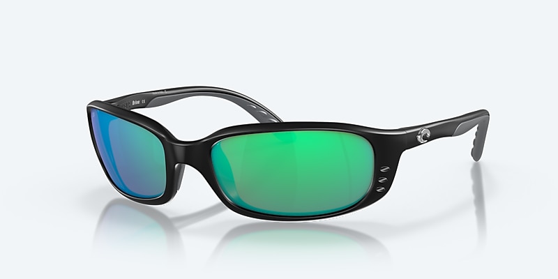 Sunglasses Costa Brine S (59-18) with Green Mirror lens and Matte Black frame Image 1 of 7