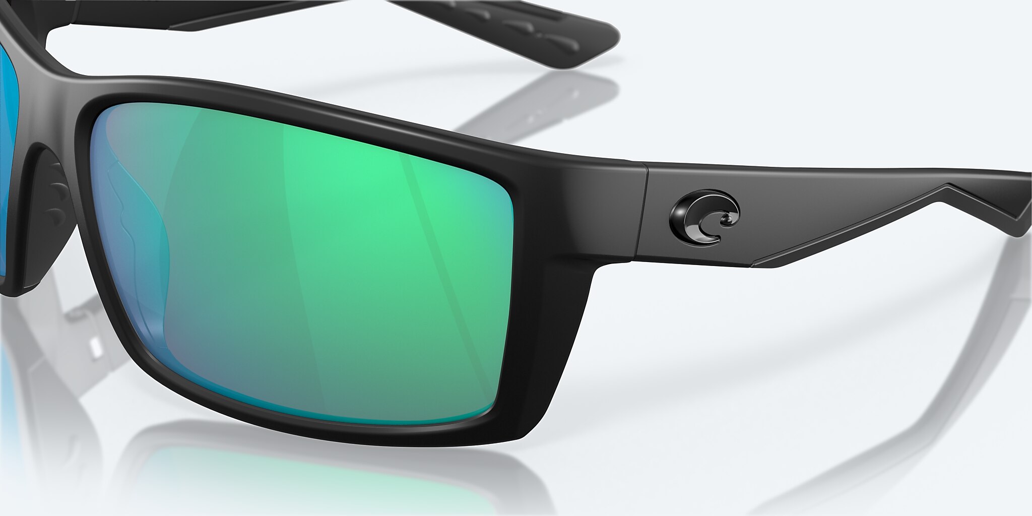 Sunglasses Costa Reefton XL (64-15) with Green Mirror lens and Blackout frame Image 6 of 7
