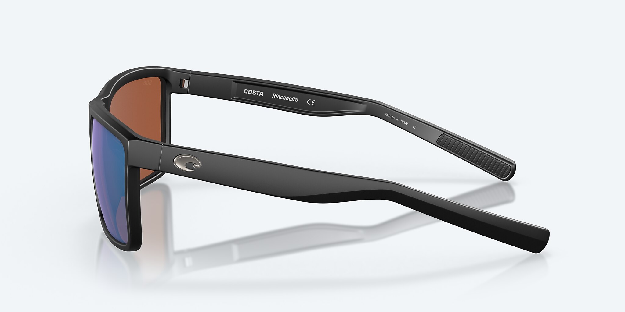Sunglasses Costa Rinconcito M (60-12) with Green Mirror lens and Matte Black frame Image 3 of 8
