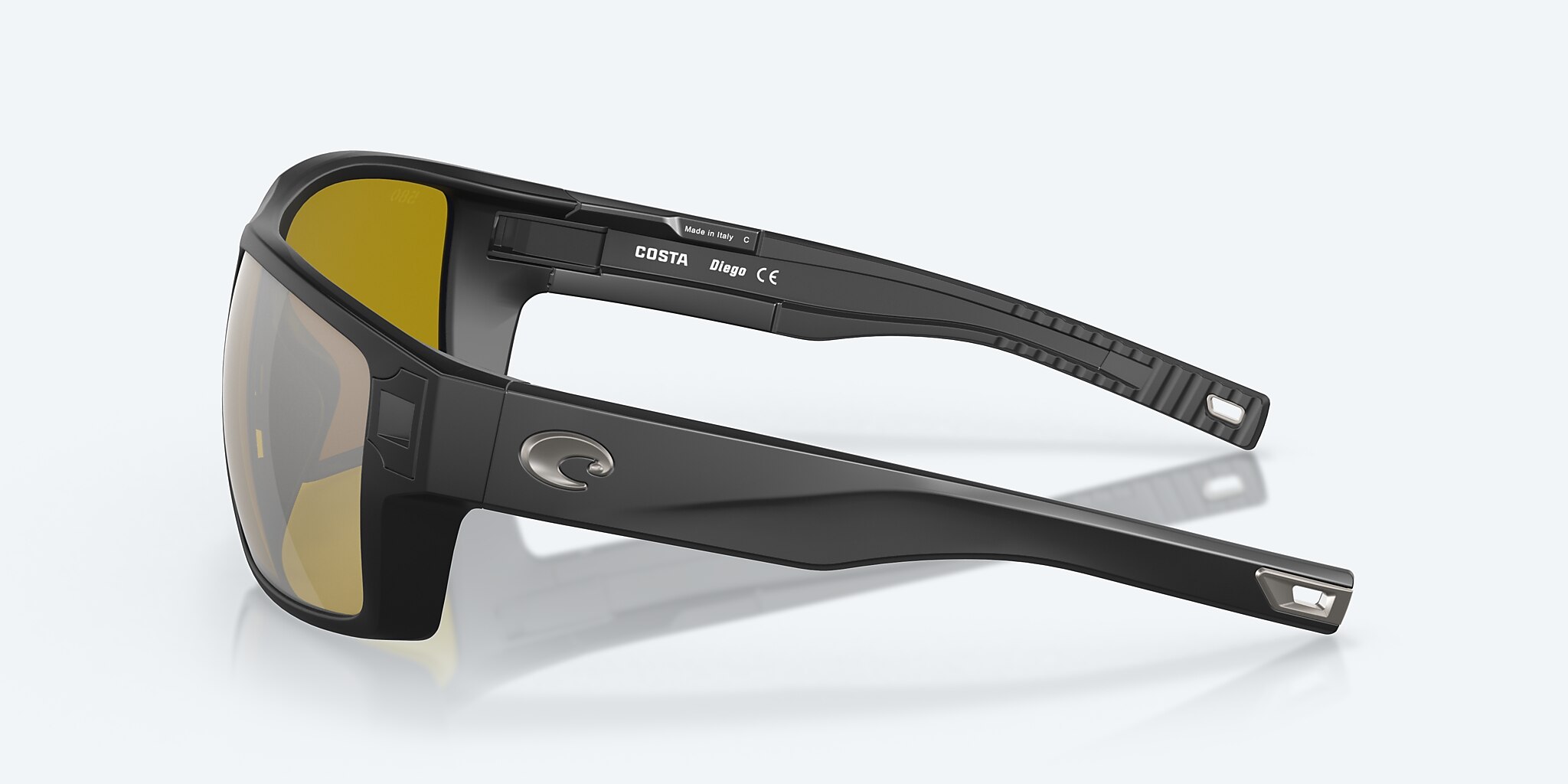 Sunglasses Costa Diego XL (62-14) with Sunrise Silver Mirror lens and Matte Black frame Image 3 of 8