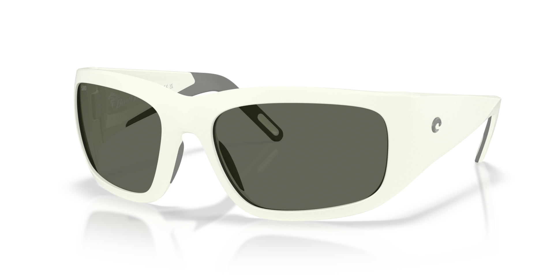 Costa Del Mar Performance Bulley Bait Men's Matte Storm White XXL Frame Gray 580G Polarized Lens Sunglasses 06S9139-91390764