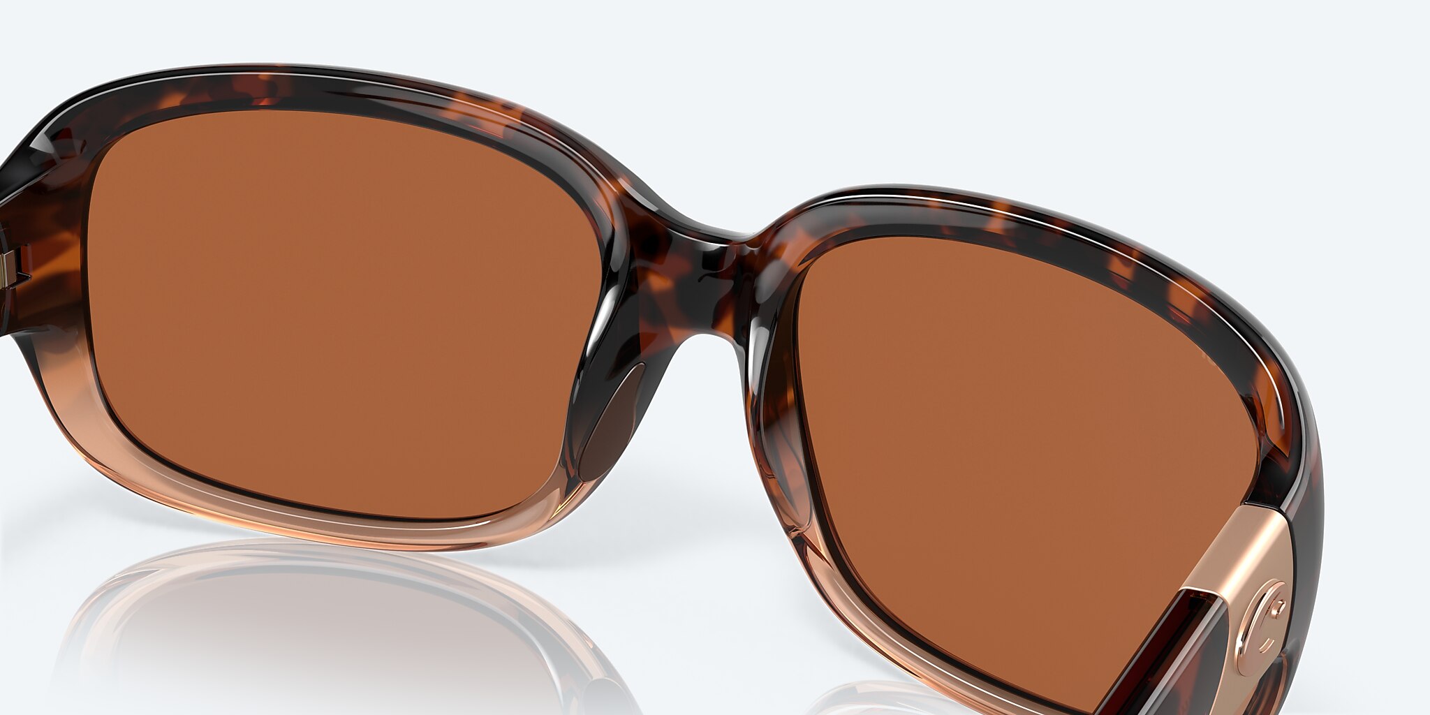 Lunettes de soleil Costa Gannet M (58-17) avec Effet miroir Vert verre et Dégradé écaille de tortue brillant monture Image 7 de 7