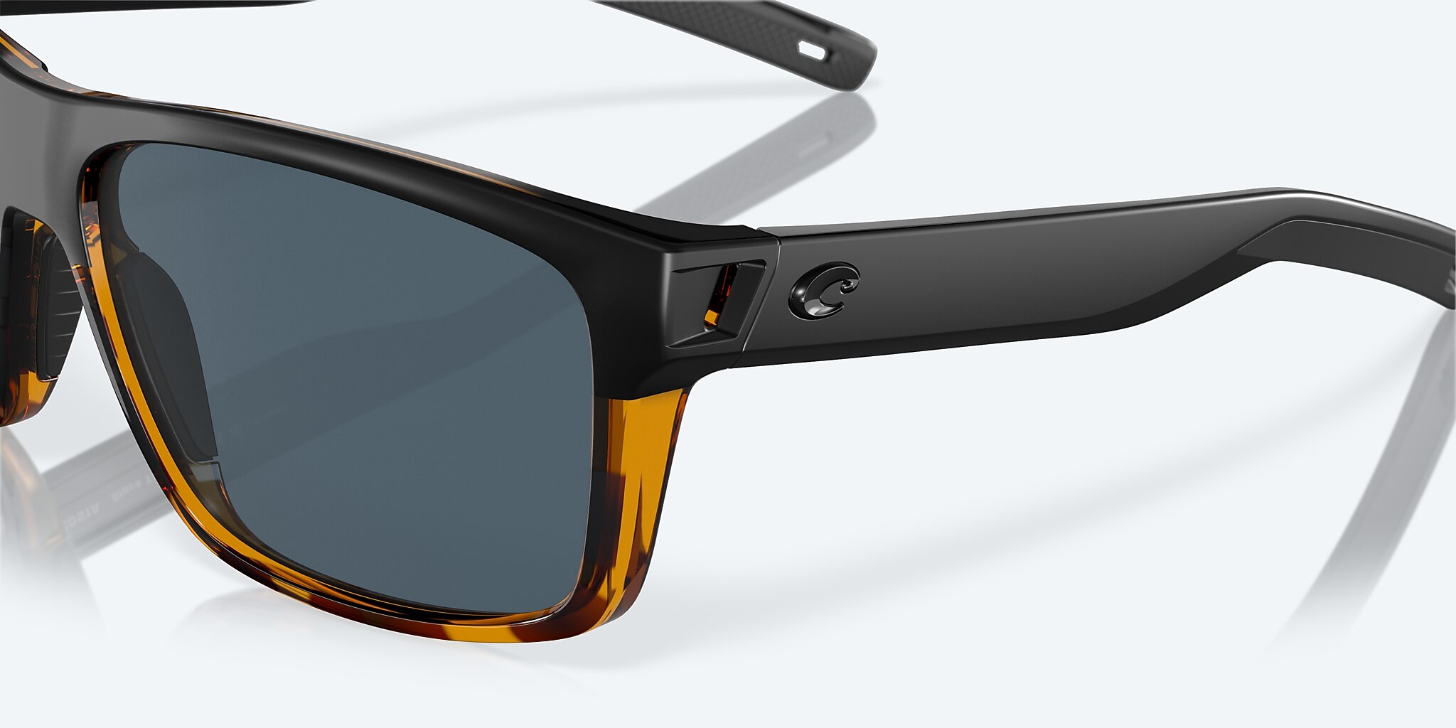 Sunglasses Costa Slack Tide XL (60-15) with Gray lens and Black/Shiny Tortoise frame Image 6 of 7