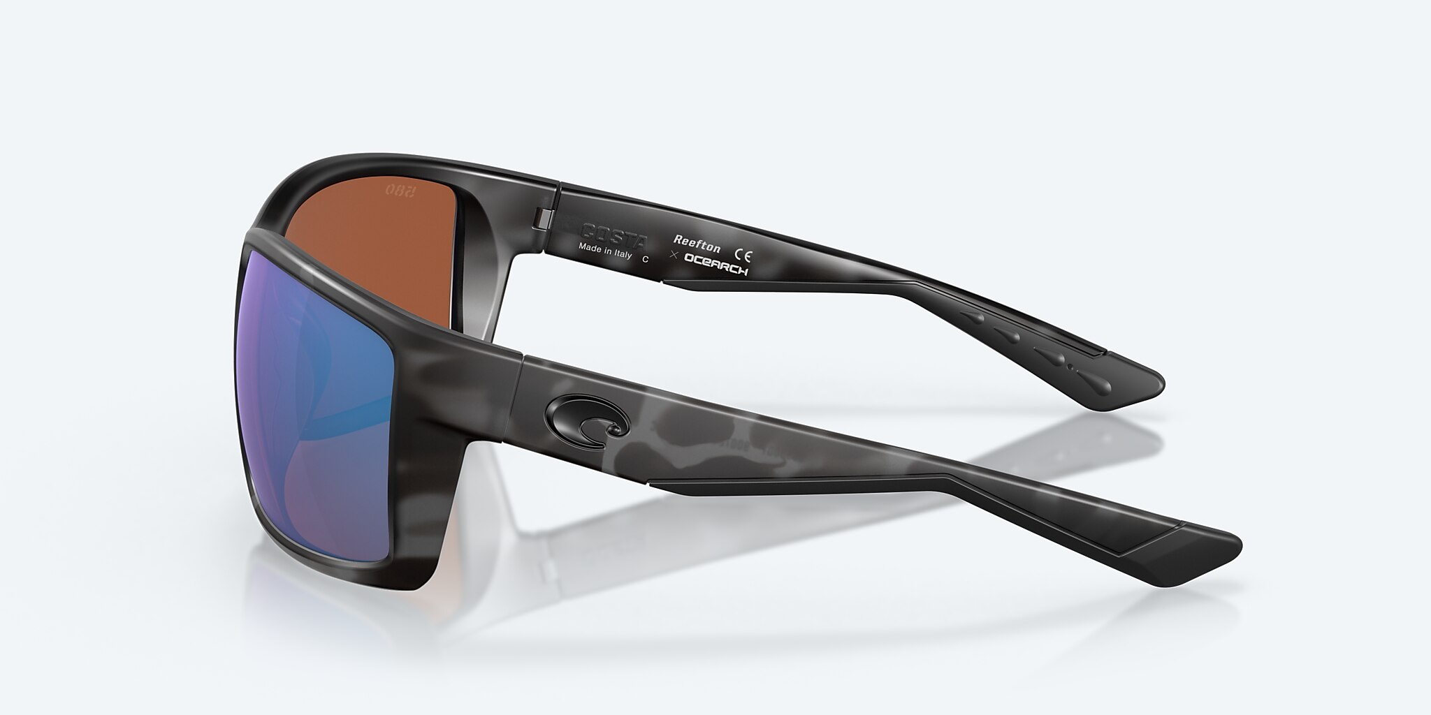 Sunglasses Costa Ocearch® Reefton XL (64-15) with Green Mirror lens and Tiger Shark Ocearch frame Image 3 of 7