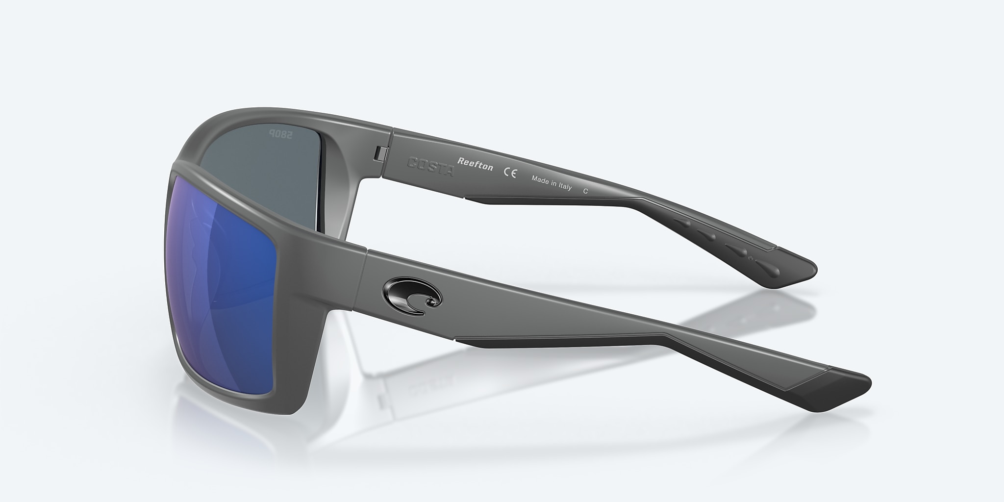 Sunglasses Costa Reefton XL (64-15) with Blue Mirror lens and Matte Gray frame Image 3 of 7