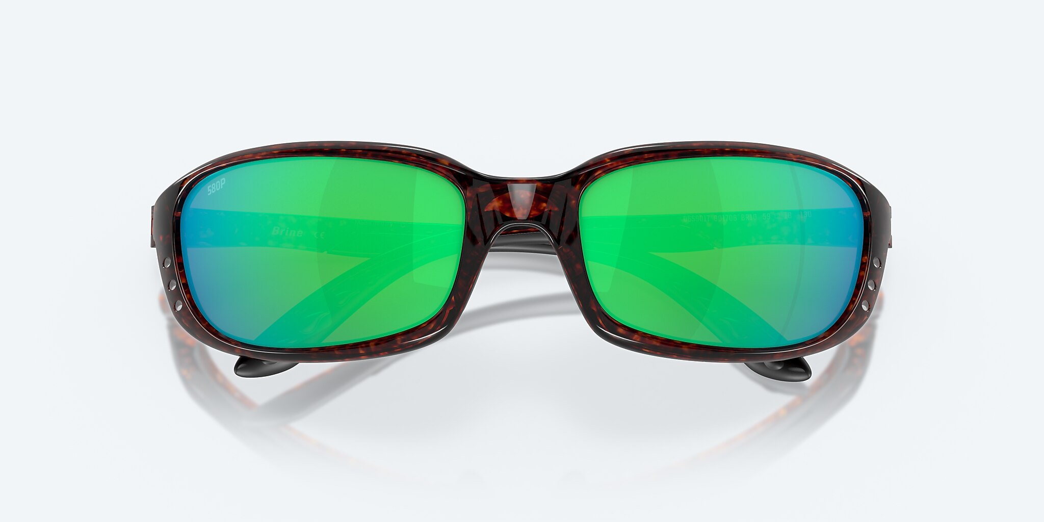 Sunglasses Costa Brine S (59-18) with Green Mirror lens and Tortoise frame Image 5 of 7