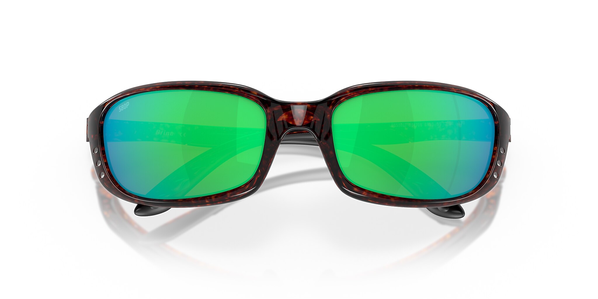 Costa Brine S (59-18) with Green Mirror lenses and Tortoise frame