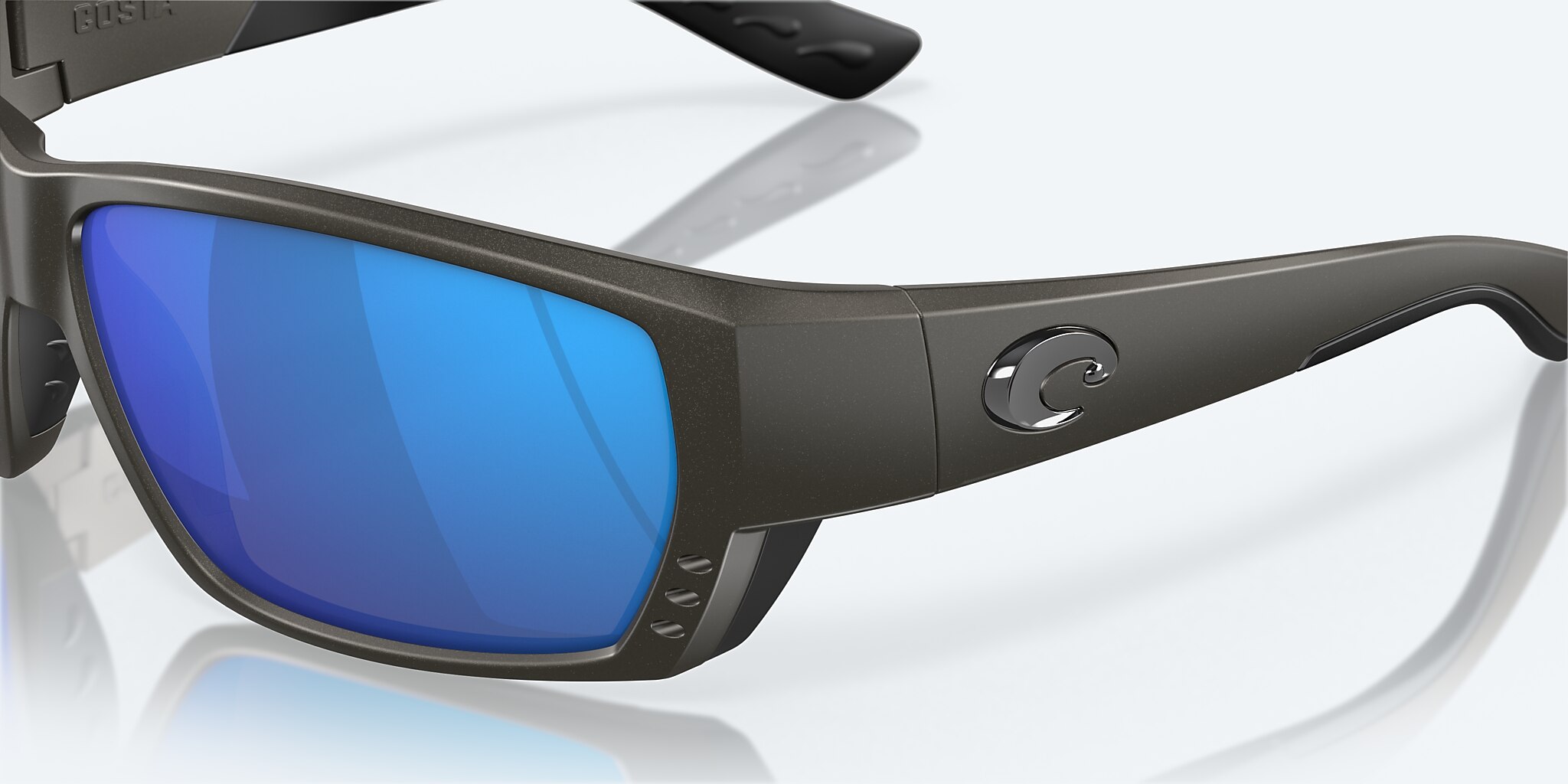 Lunettes de soleil Costa Tuna Alley XL (62-11) avec Effet miroir Bleu verre et Gris acier métallique mat monture Image 6 de 7