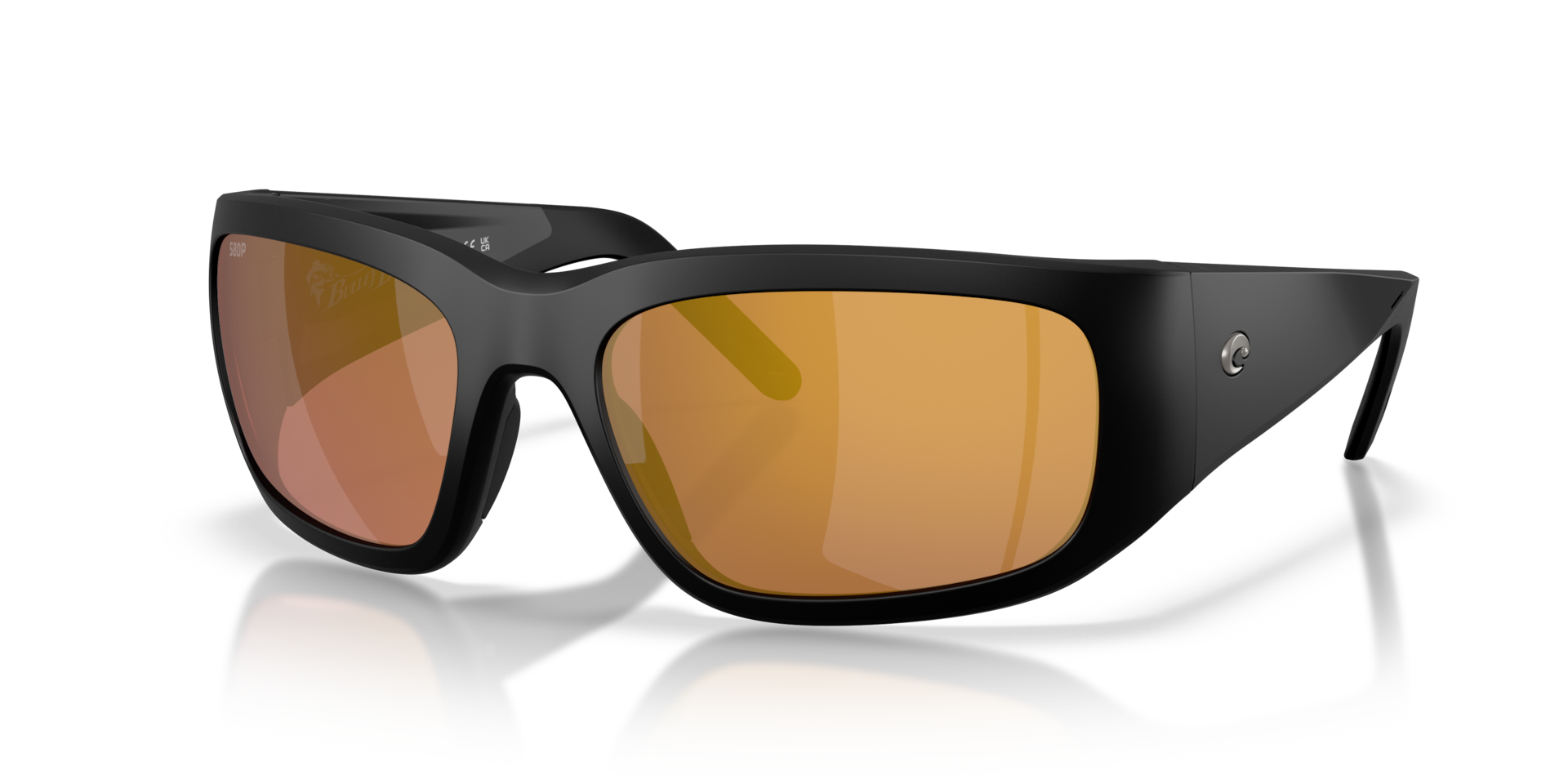 Costa Del Mar Performance Bulley Bait Men's Matte Black XXL Frame Gold Mirror 580P Polarized Lens Sunglasses 06S9139-91390464