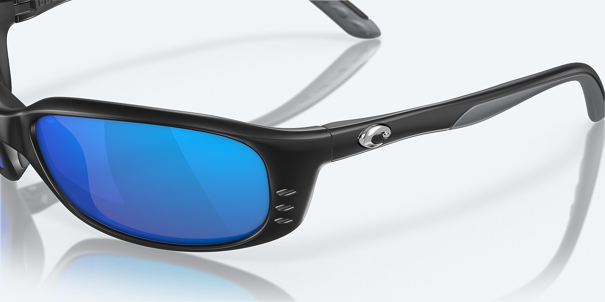 Sunglasses Costa Brine S (59-18) with Blue Mirror lens and Matte Black frame Image 6 of 7