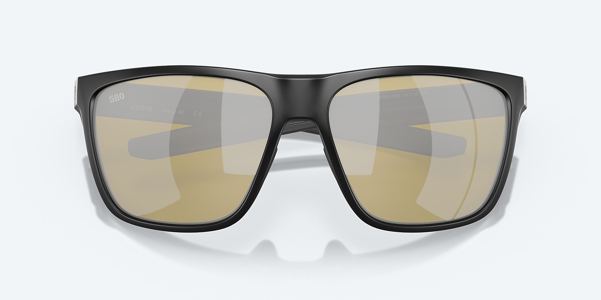 Sunglasses Costa Ferg XL XXL (62-16) with Sunrise Silver Mirror lens and Matte Black frame Image 5 of 8