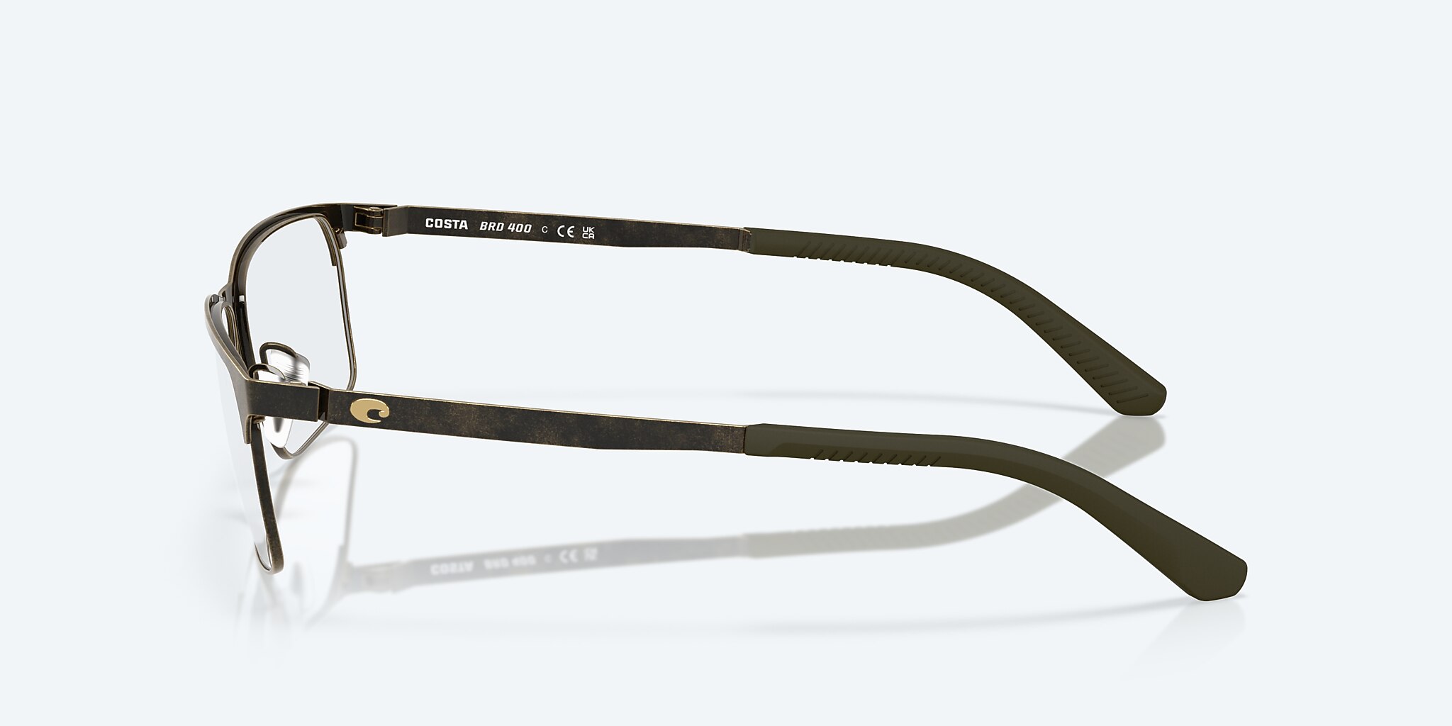 Eyeglasses Costa Bimini Road 400 M (56-14) with Demo Lens lens and Weathered Brass frame Image 3 of 7