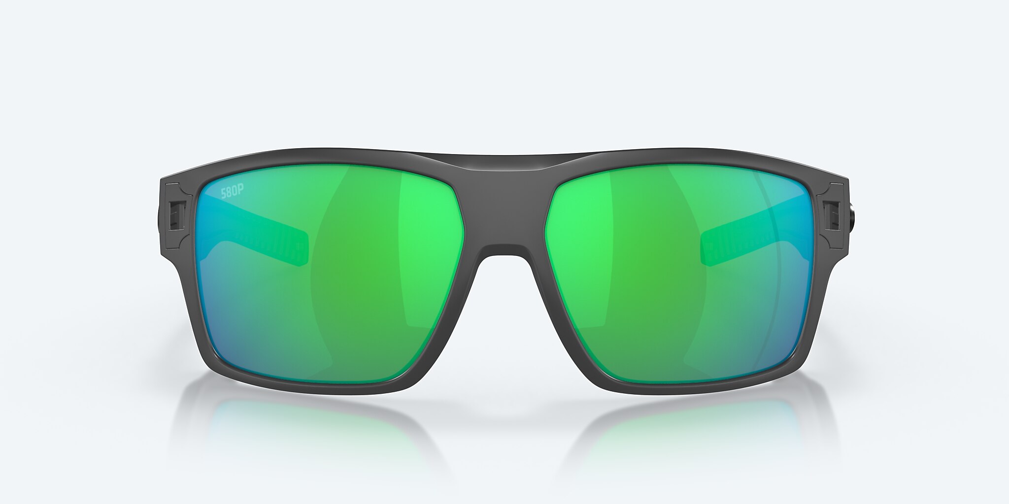 Lunettes de soleil Costa Diego XL (62-14) avec Effet miroir Vert verre et Gris mat monture Image 2 de 7
