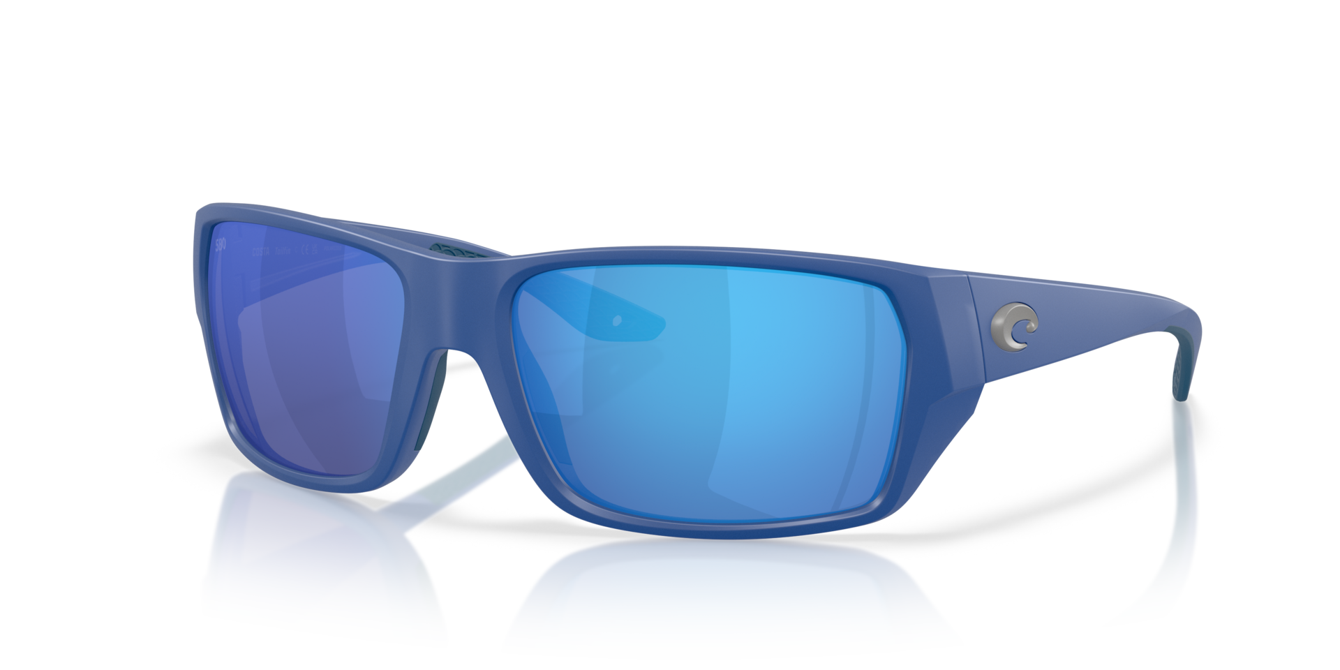Costa Del Mar Performance Tailfin Men's Matte Chesapeake Blue Frame Blue Mirror 580G Polarized Lens Sunglasses 06S9113-91131760