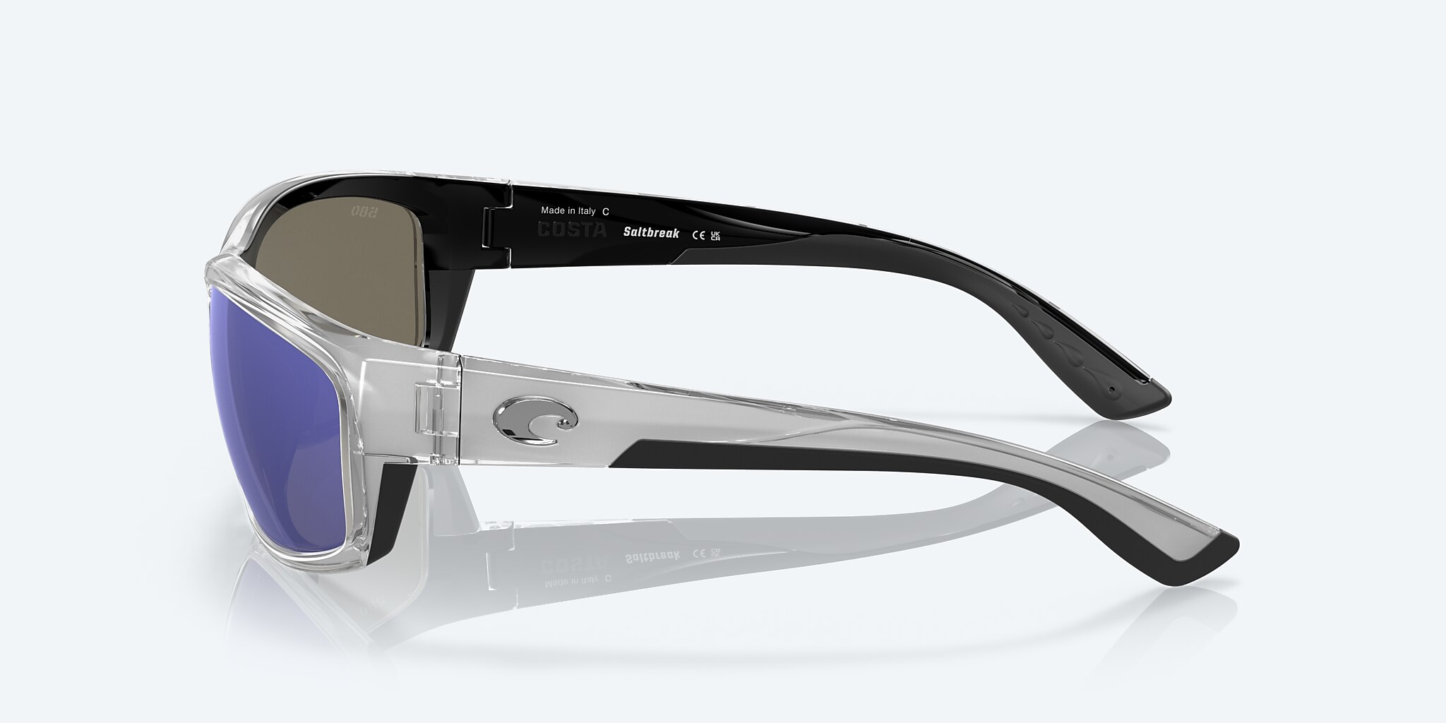 Lunettes de soleil Costa Saltbreak L (65-12) avec Effet miroir bleu verre et Argent monture Image 3 de 7