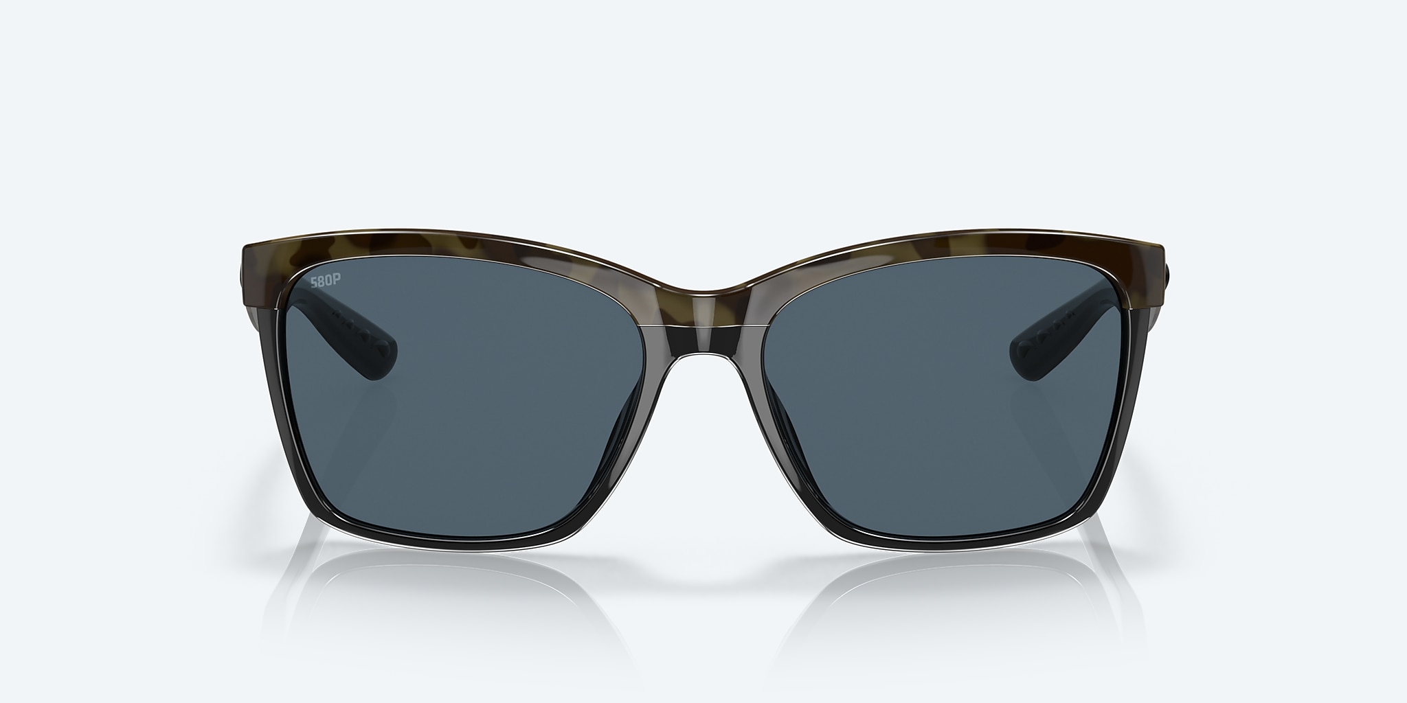Sunglasses Costa Anaa S (55-16) with Gray lens and Shiny Olive Tortoise On Black frame Image 2 of 7