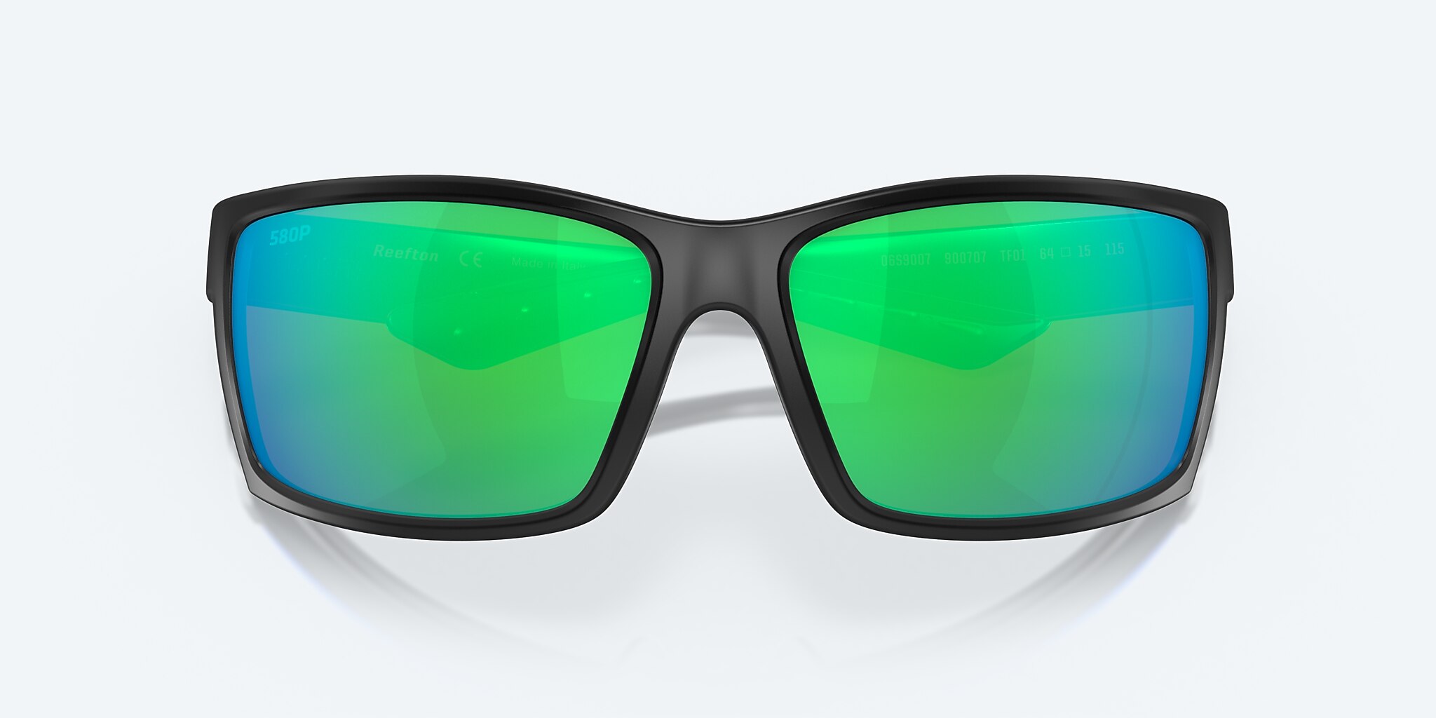 Sunglasses Costa Reefton XL (64-15) with Green Mirror lens and Blackout frame Image 5 of 7